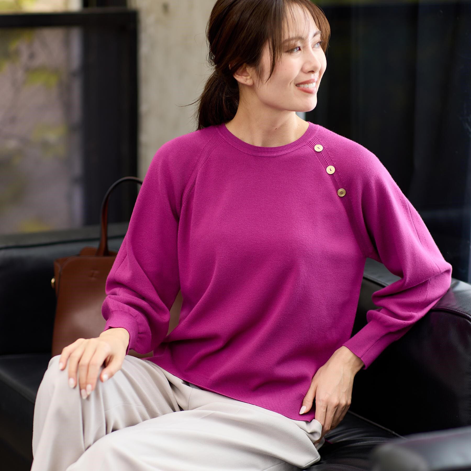 Reflect「【ゆったり着られる◎】ラグランスリーブニット」|ニット・セーター|