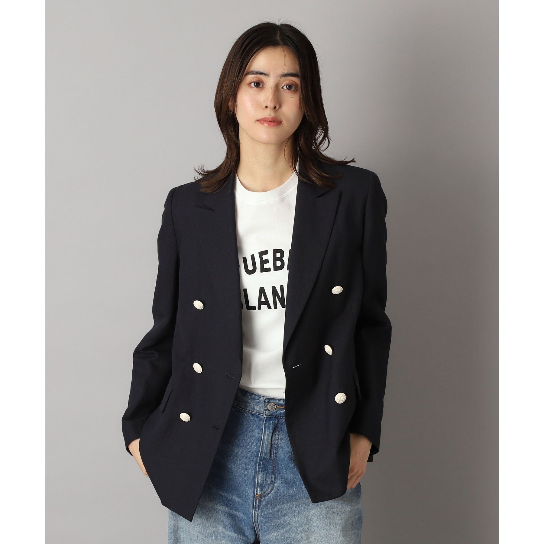 DRESSTERIOR「【セットアップ】リネン混ダブルブレストジャケット」|テーラードジャケット|