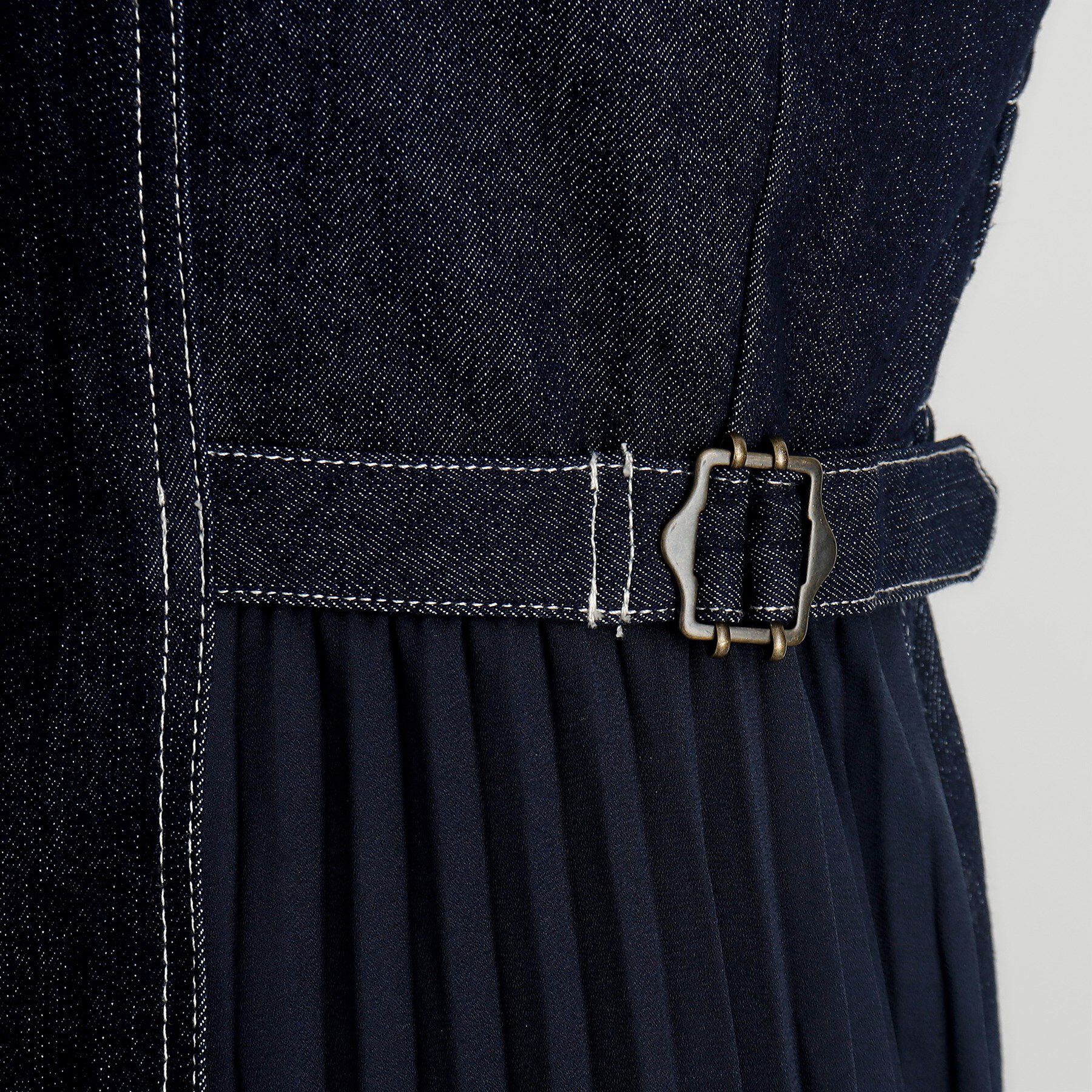 grove「デニムサイドプリーツジャンドレ」|ワンピース|