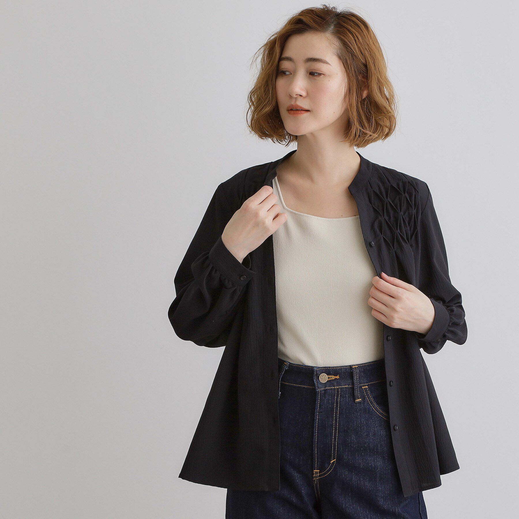 grove「【ラフにもキレイにも、着回し力◎】2WAYスクエアニットタンク」|キャミソール|