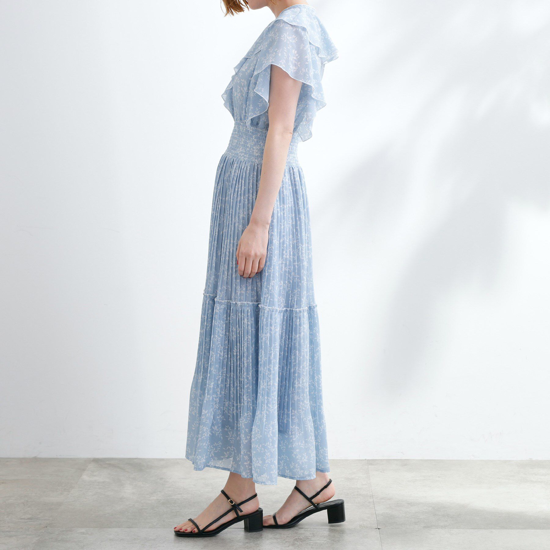 grove「夏の主役シフォンプリントプリーツワンピース」|ワンピース|