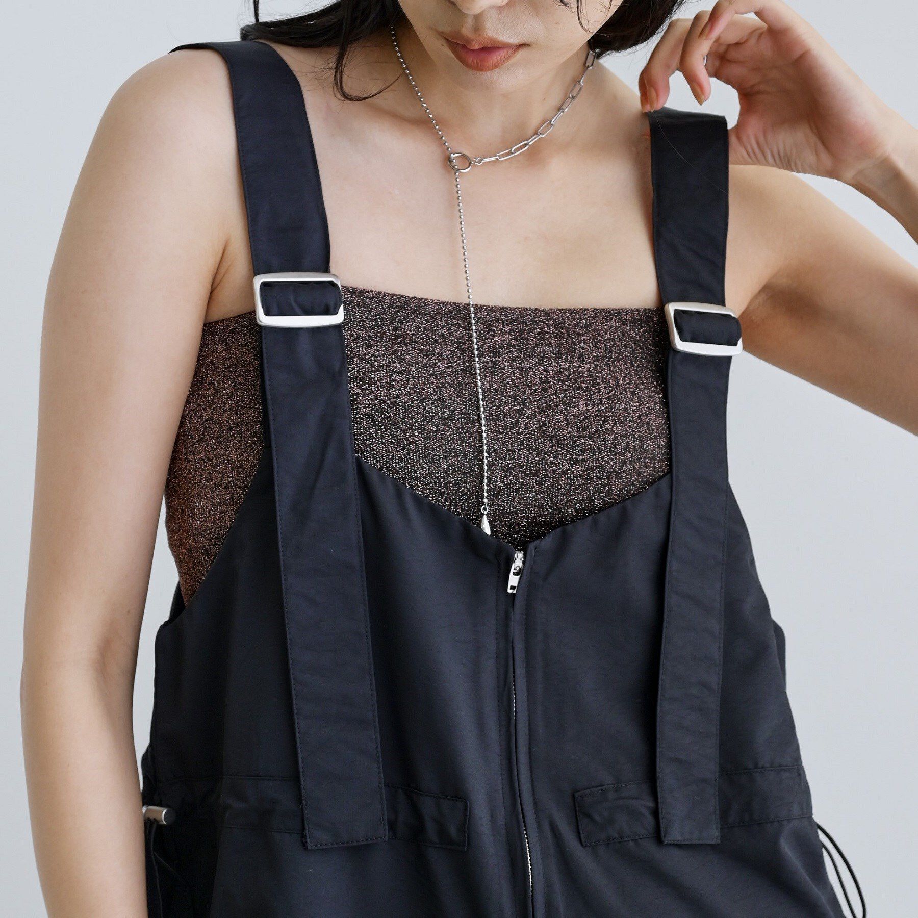 GALLEST「【一部店舗限定】カップ付きラメキャミソール」|キャミソール|ブラウン(044)