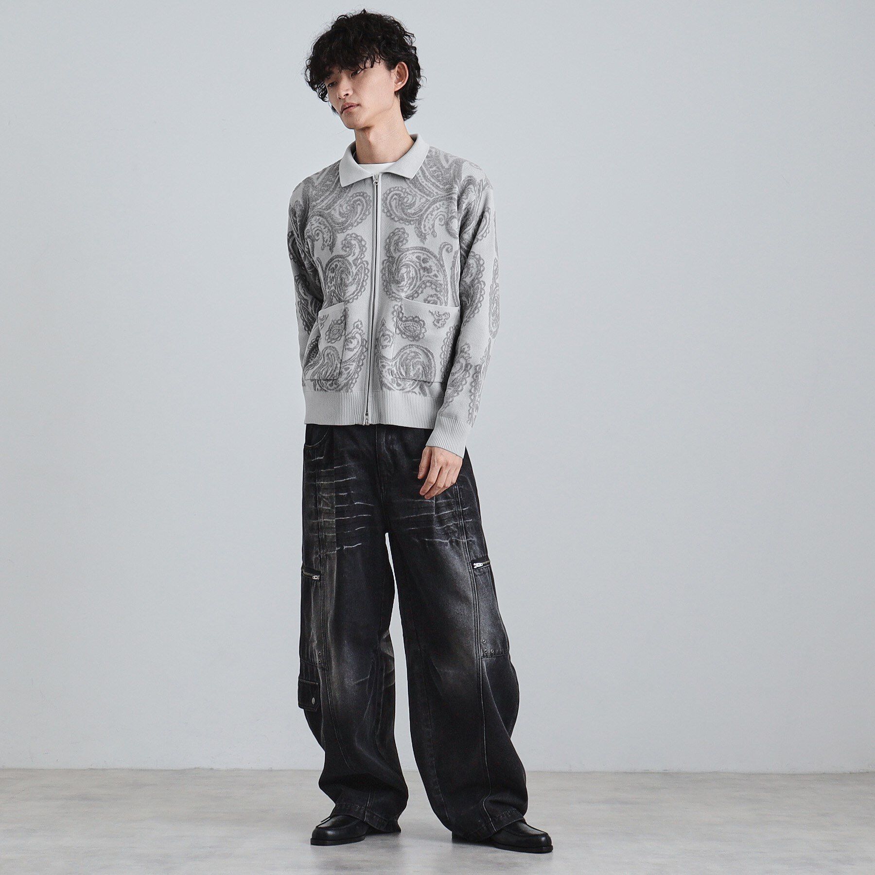 tk.TAKEO KIKUCHI「【洗える】ペイズリージップカーディガン」|カーディガン|