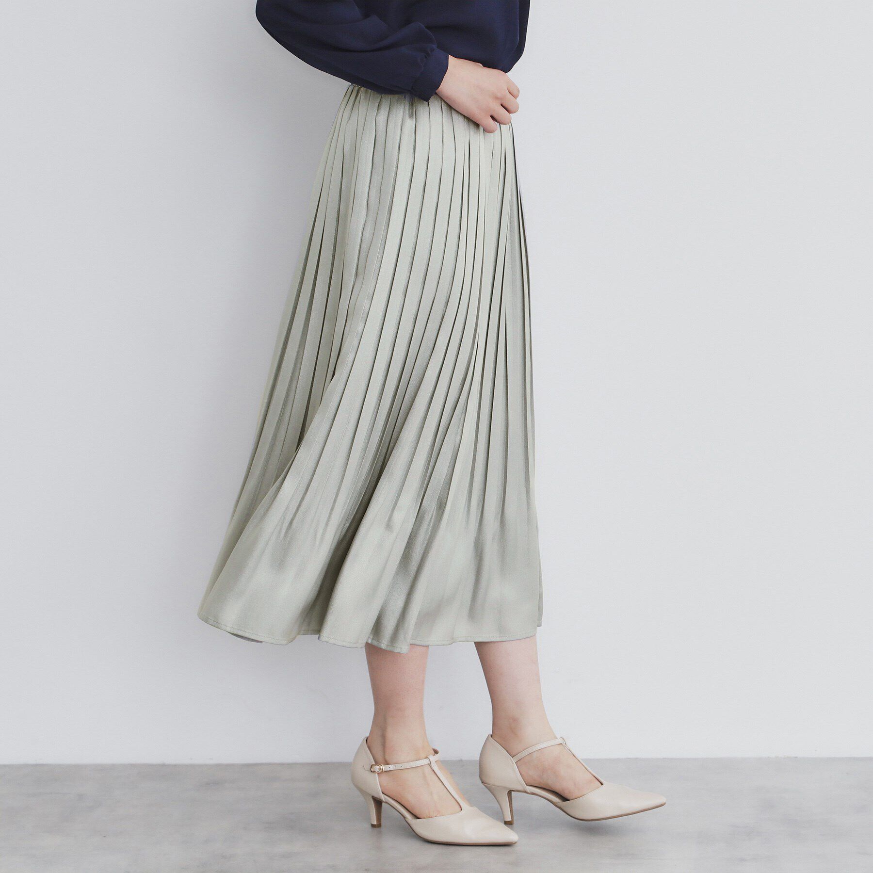 index「シャイニーサテンプリーツスカート【洗濯機洗い可/防シワ】」|スカート|