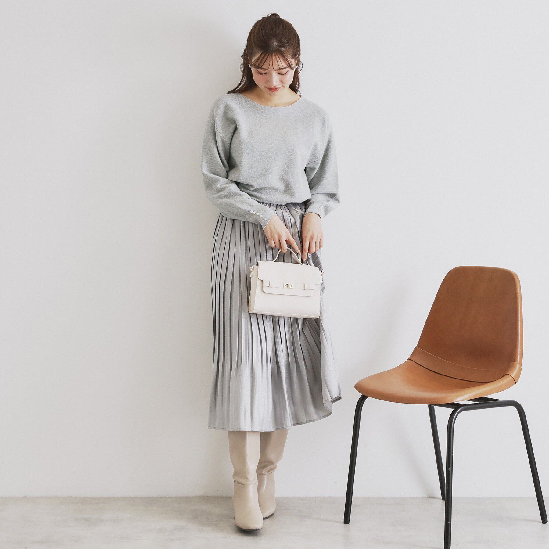 index「《6color/XS-LLsize》ボートネックドルマンニット【洗濯機洗い可】」|ニット・セーター|