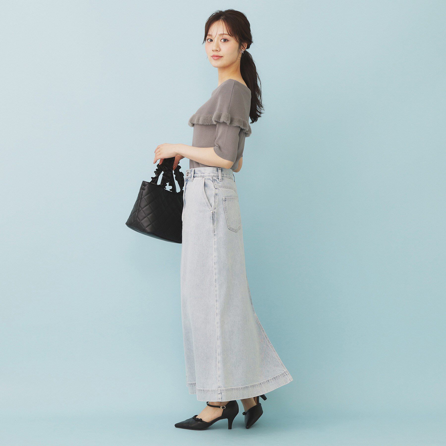 index「ファーフリルケープニット【洗濯機洗い可】」|ニット・セーター|