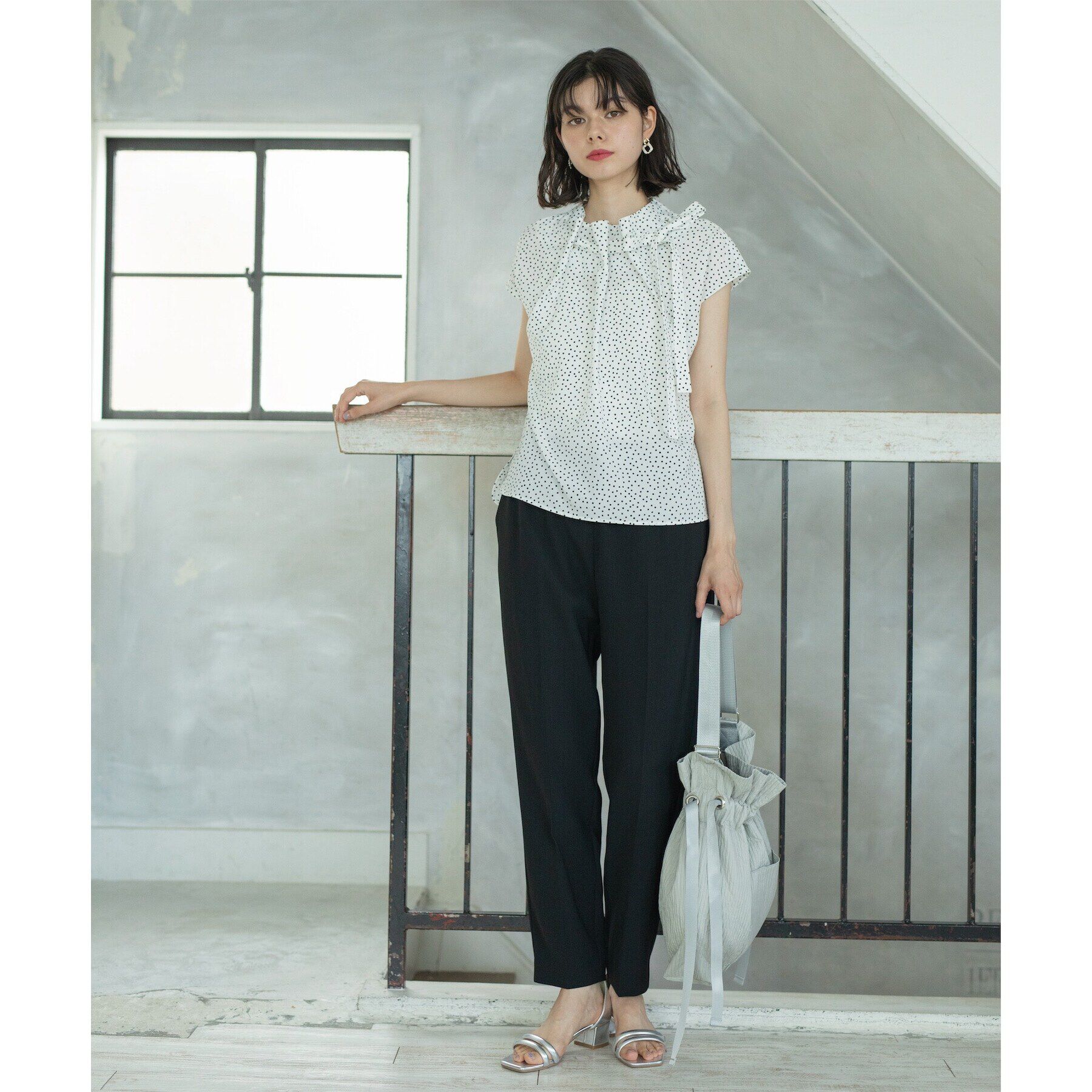 OPAQUE.CLIP「ドットボウタイブラウス【洗濯機洗い可】」|シャツ・ブラウス|