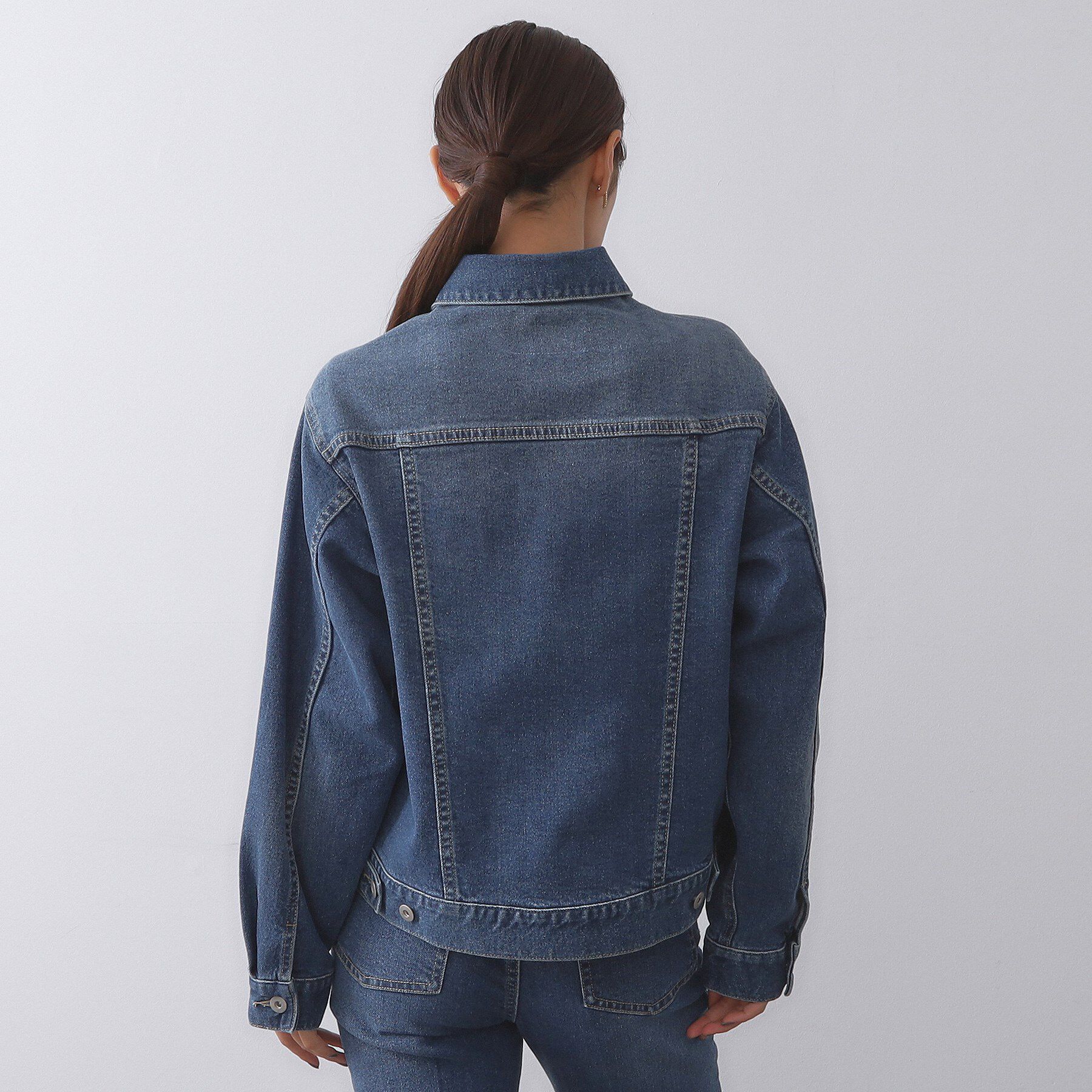 OPAQUE.CLIP「ストレッチデニムジャケット/オーガニックコットン混【洗濯機洗い可】」|デニムジャケット|