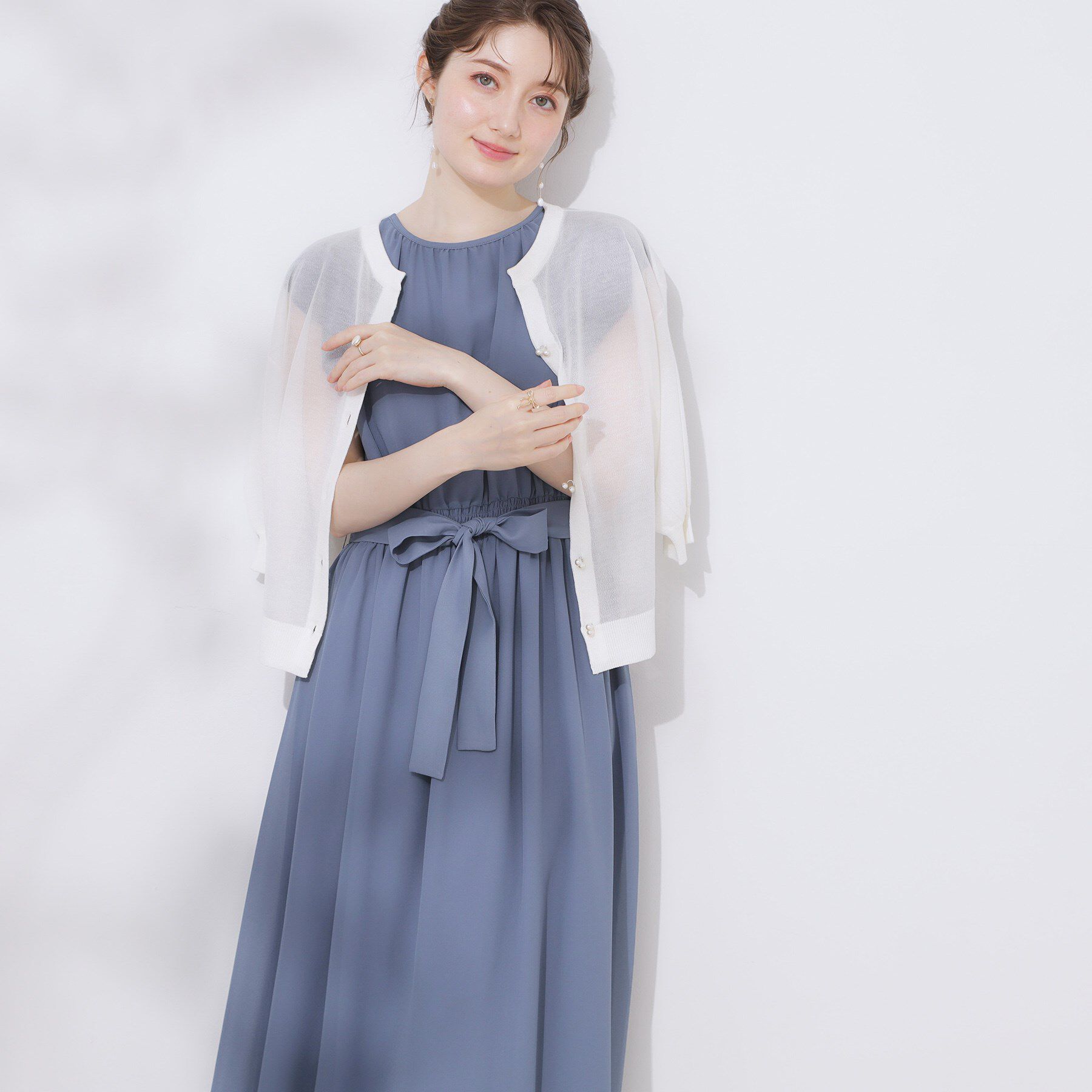 Couture broach「【一枚で着映える・楽ちん・ドライタッチ】フリルスリーブワンピース」|ワンピース|