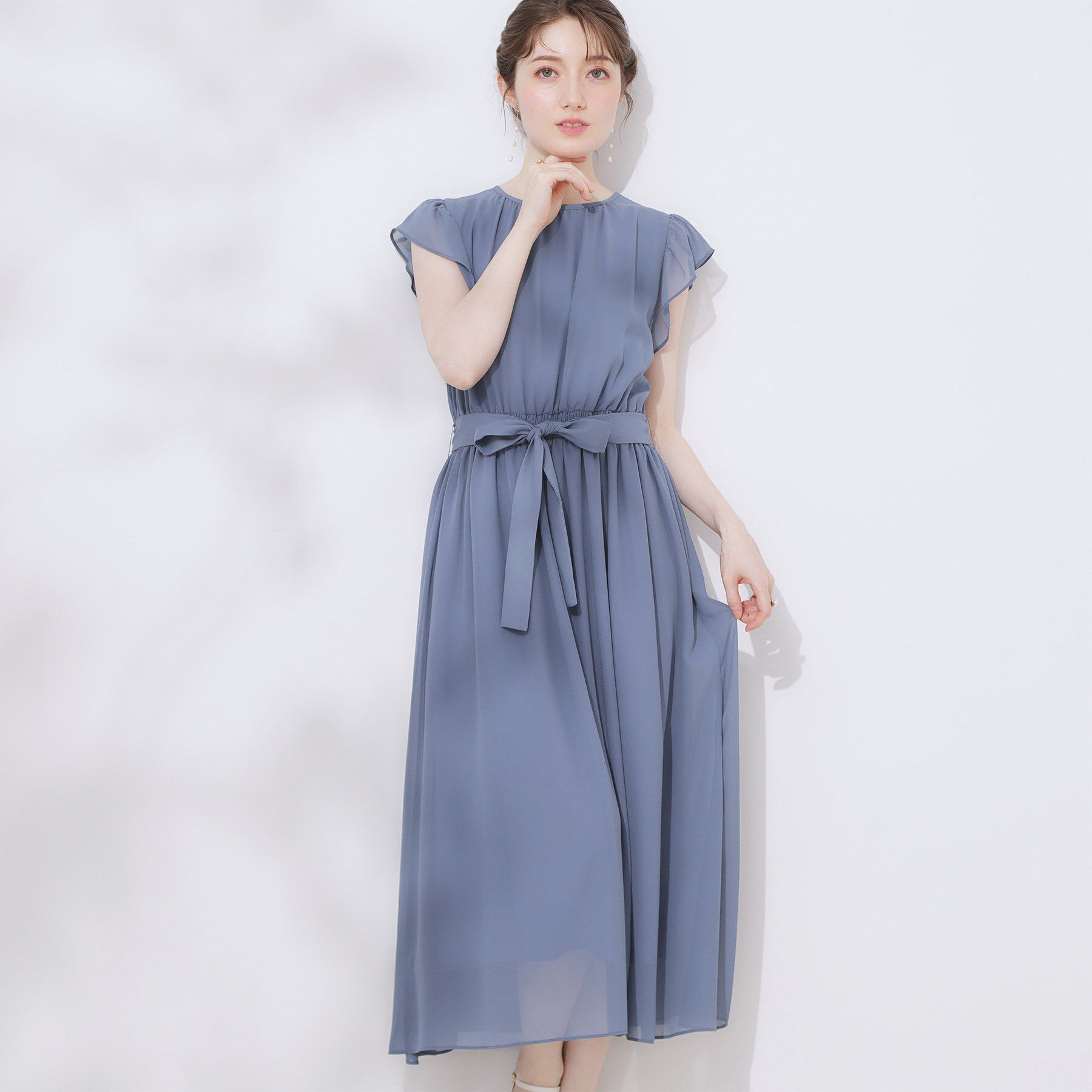 Couture broach「【一枚で着映える・楽ちん・ドライタッチ】フリルスリーブワンピース」|ワンピース|