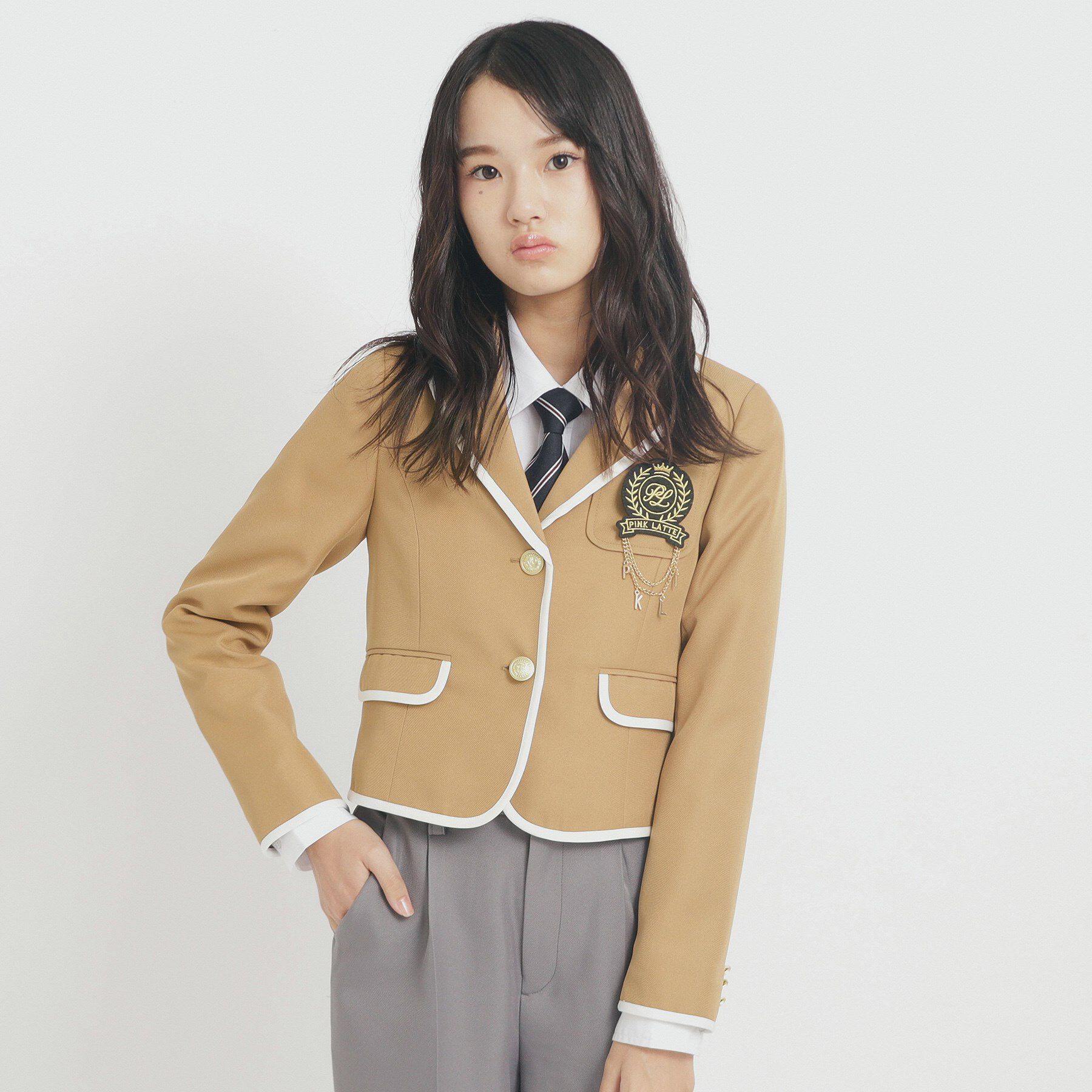 PINK-latte「【オケージョン・フォーマル】パイピング ジャケット」|その他|ベージュ(052)
