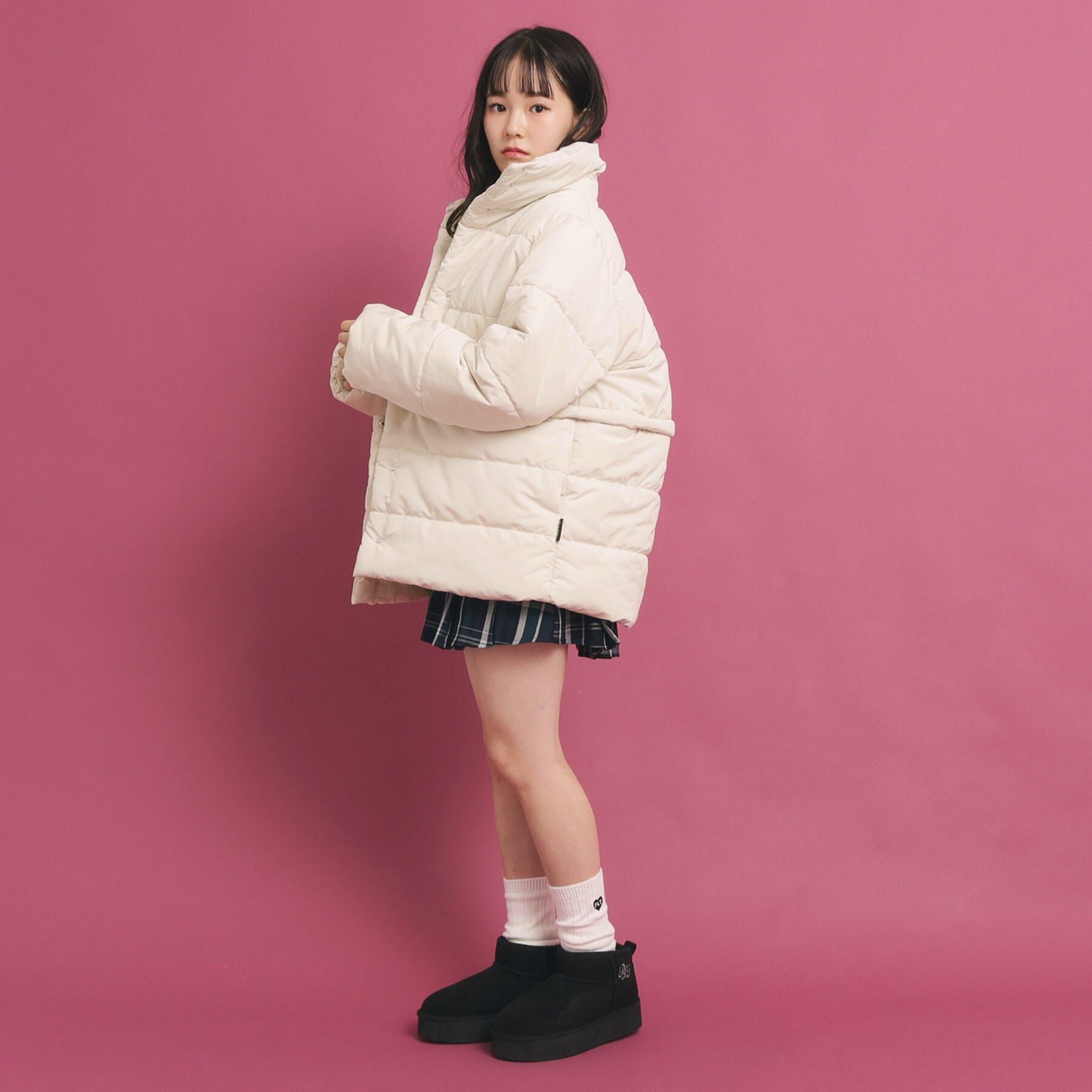 PINK-latte「【2WAY】 中綿マルチショートコート」|その他|