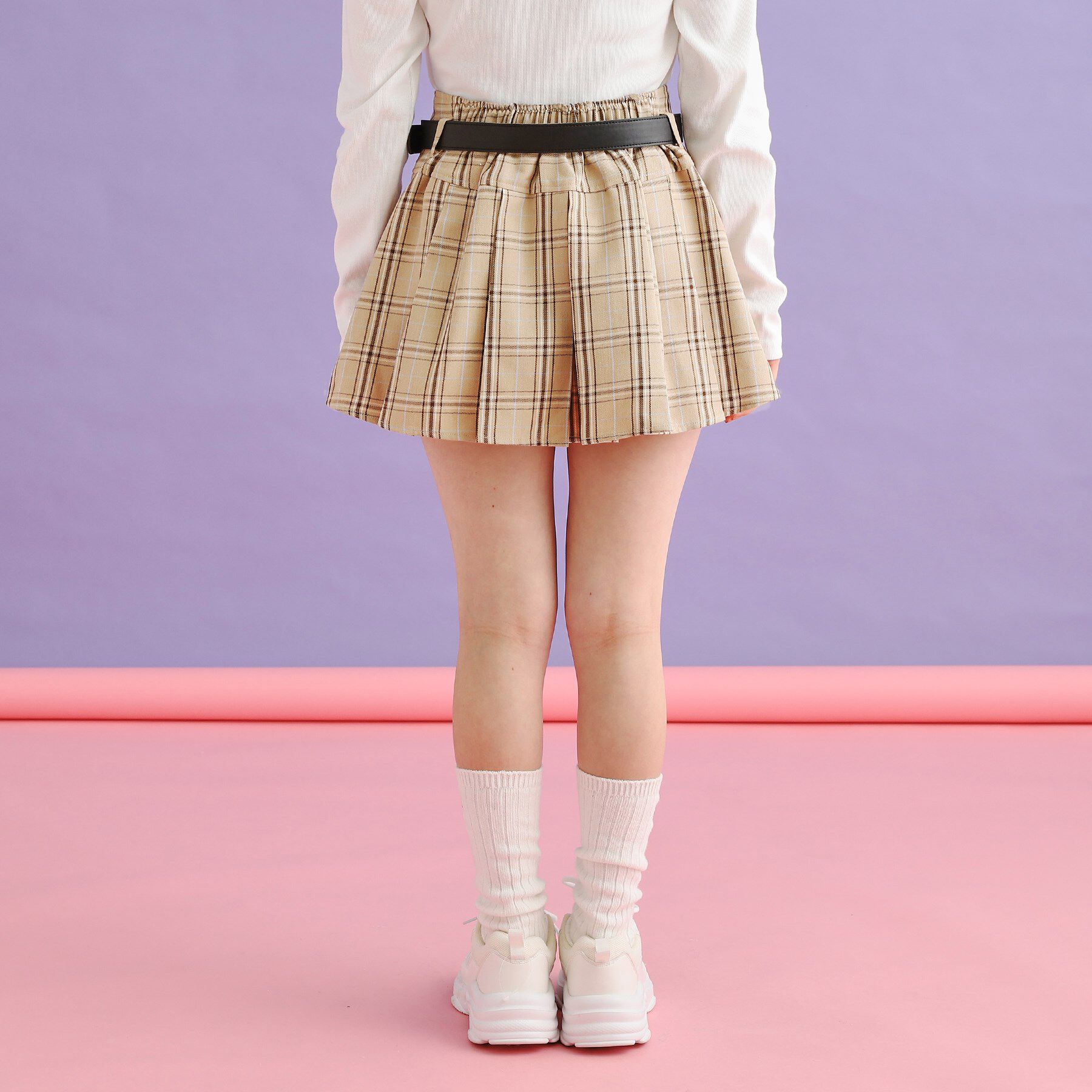 PINK-latte「ベルト付きプリーツスカート」|スカート|