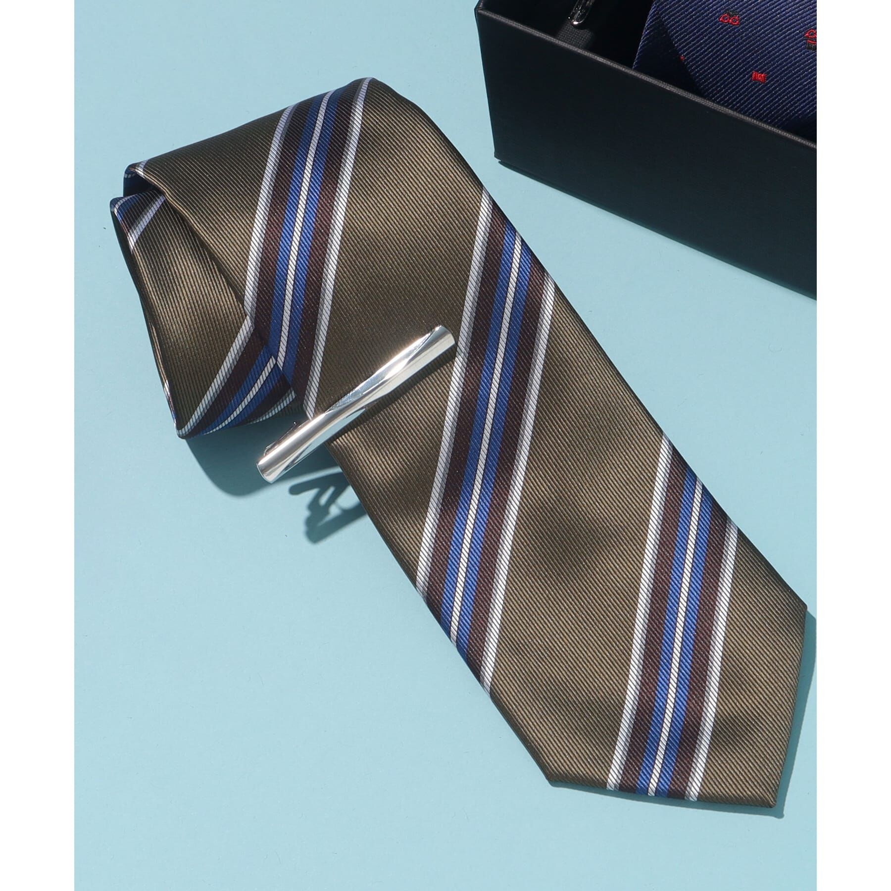 THE SHOP TK「ネクタイ＆タイピン ギフトBOXセット」|ネクタイ・蝶ネクタイ|ダークグリーン(22