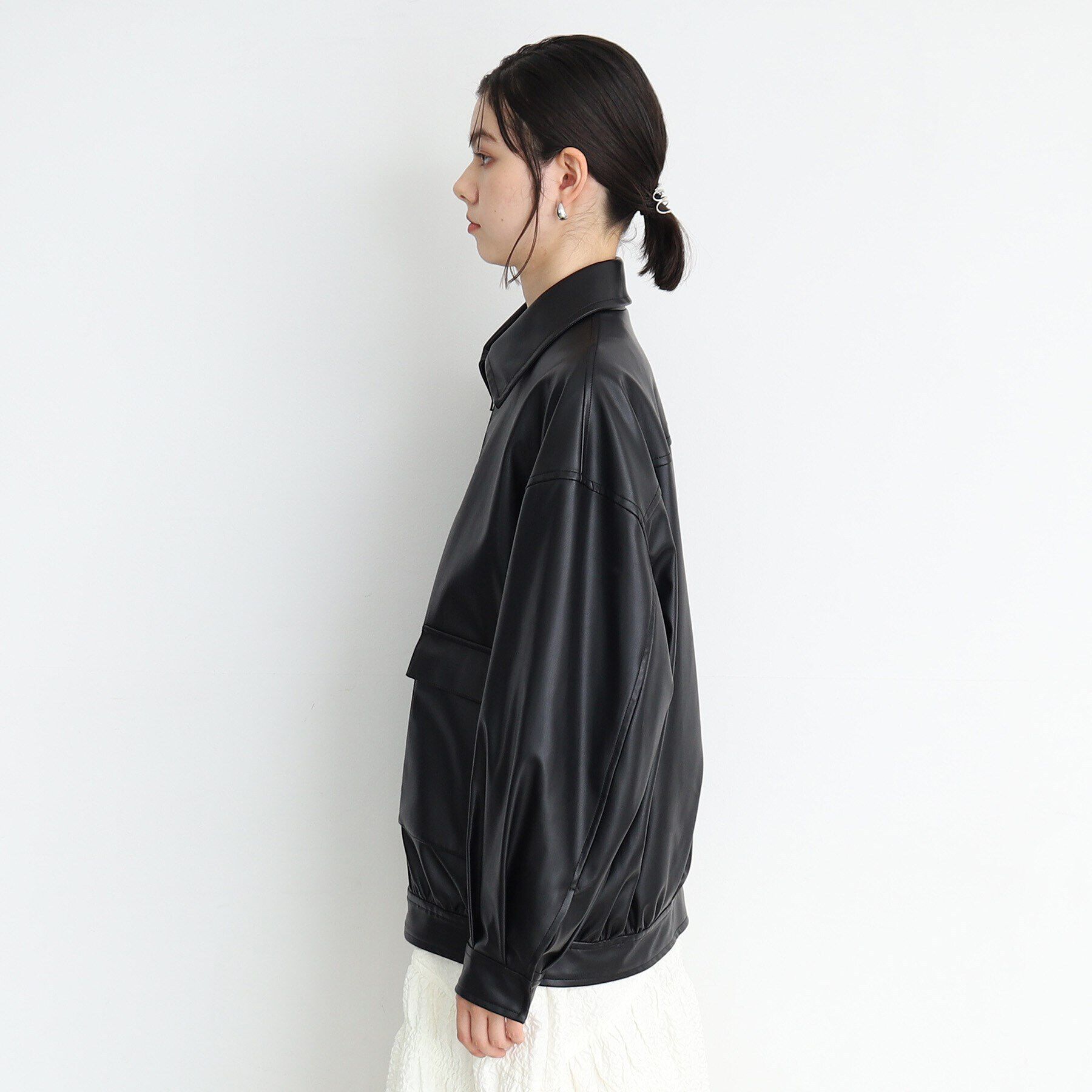 THE SHOP TK「【環境にやさしい】合皮BIGブルゾン」|ブルゾン・スタジャン|