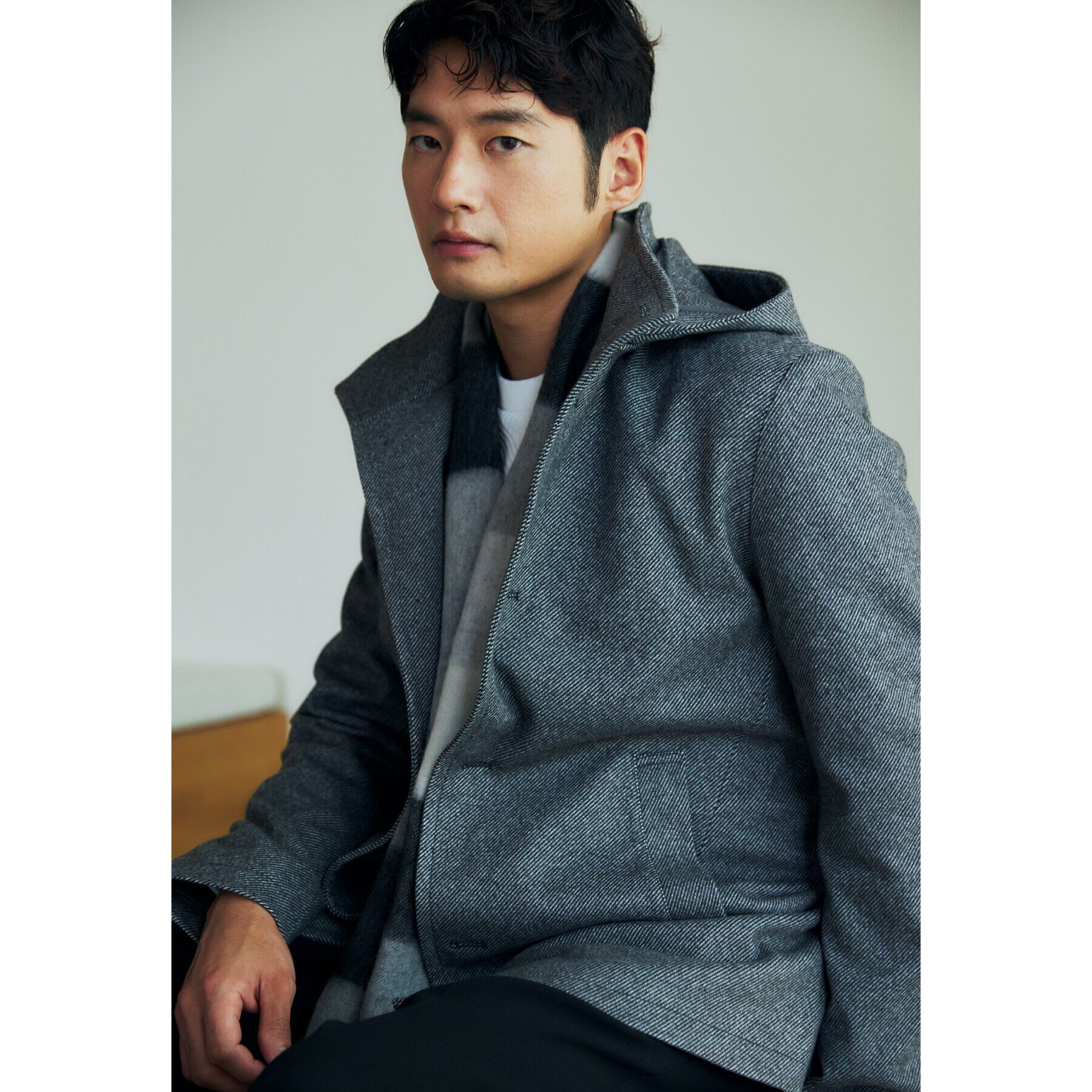 THE SHOP TK「ウールライクメルトン2WAYコート ビジネス対応/フード取外し可」|ブルゾン・スタジャン|