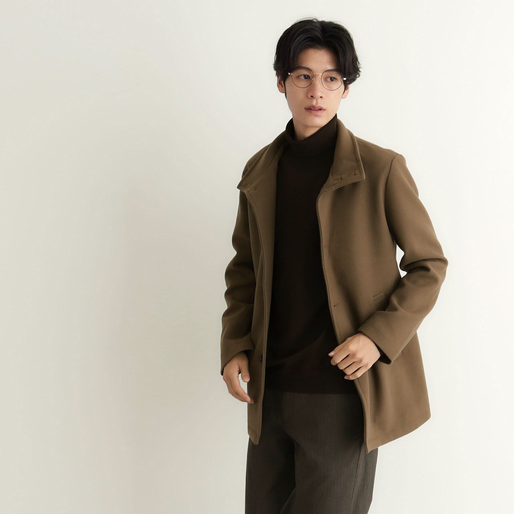 THE SHOP TK「ウールライクメルトン2WAYコート ビジネス対応/フード取外し可」|ブルゾン・スタジャン|