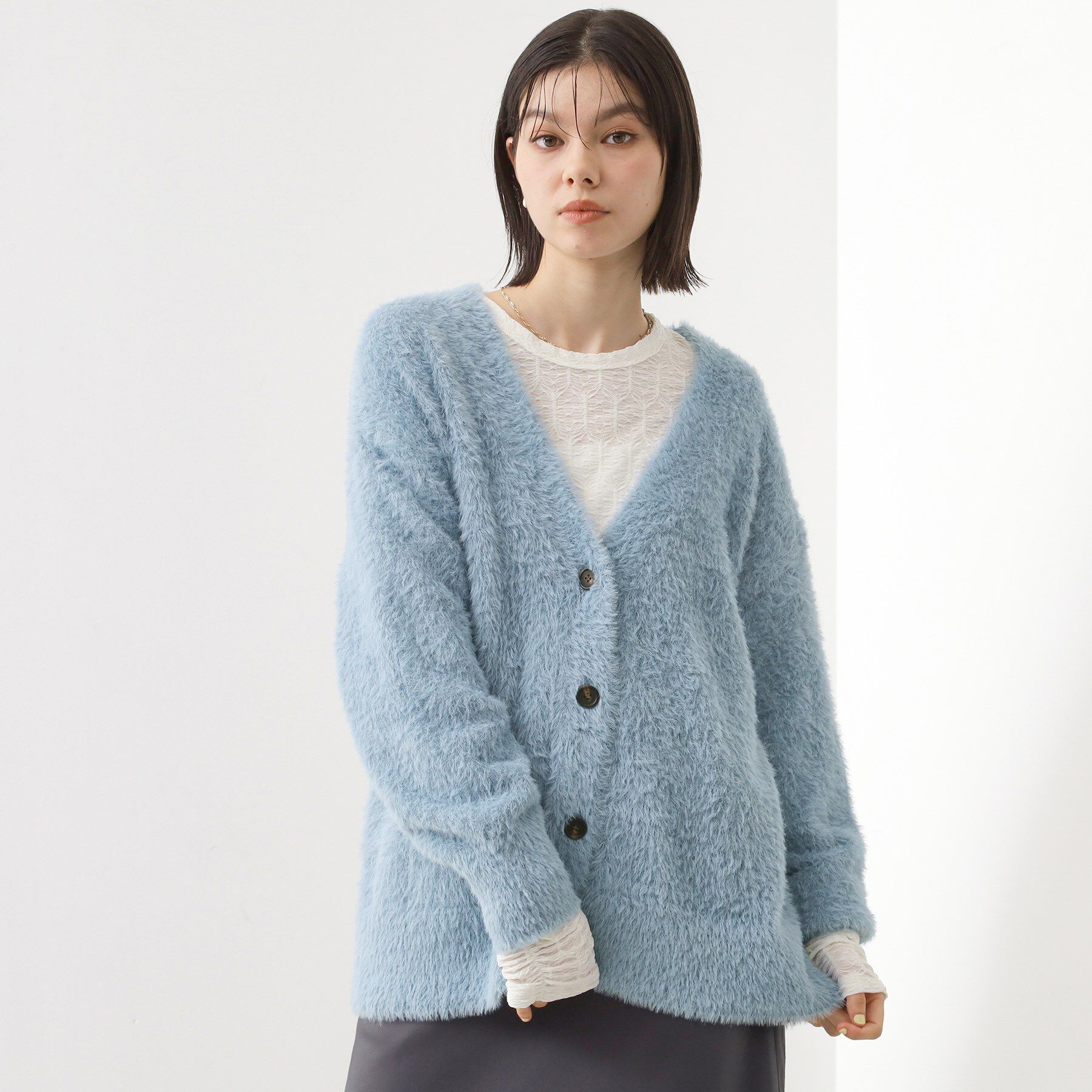 THE SHOP TK「【ふわふわあったか】フェザーカーディガン」|カーディガン|