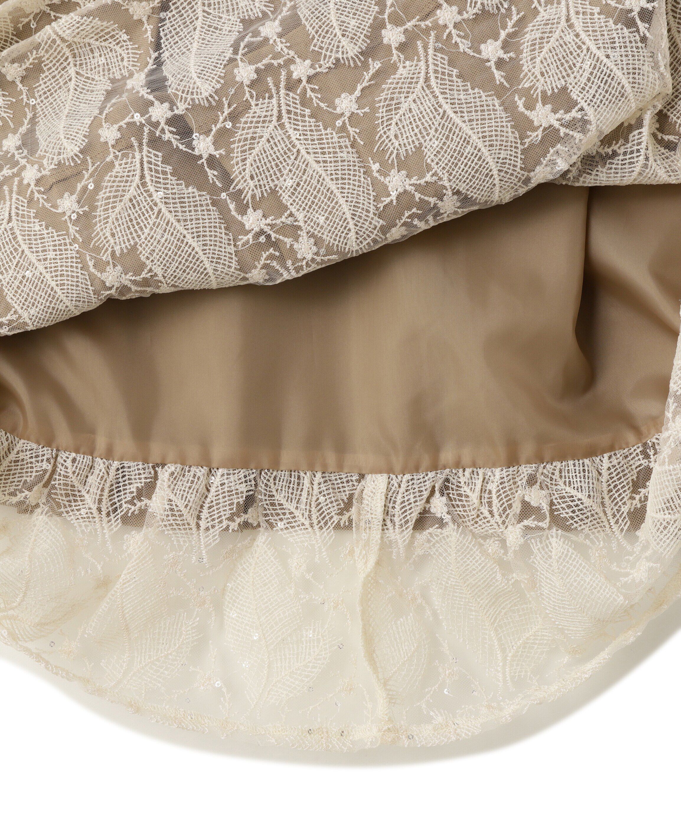  「レースレイヤードプリーツスカート」|スカート|