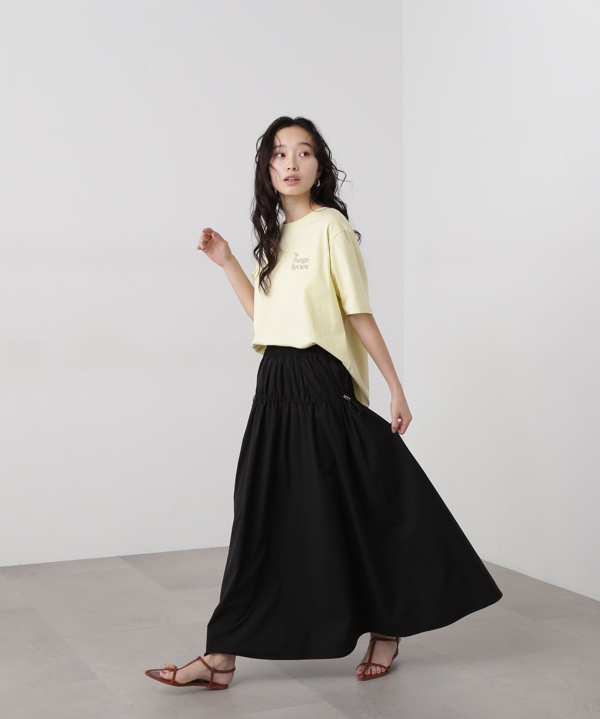  「ドロスト切替スカート」|スカート|