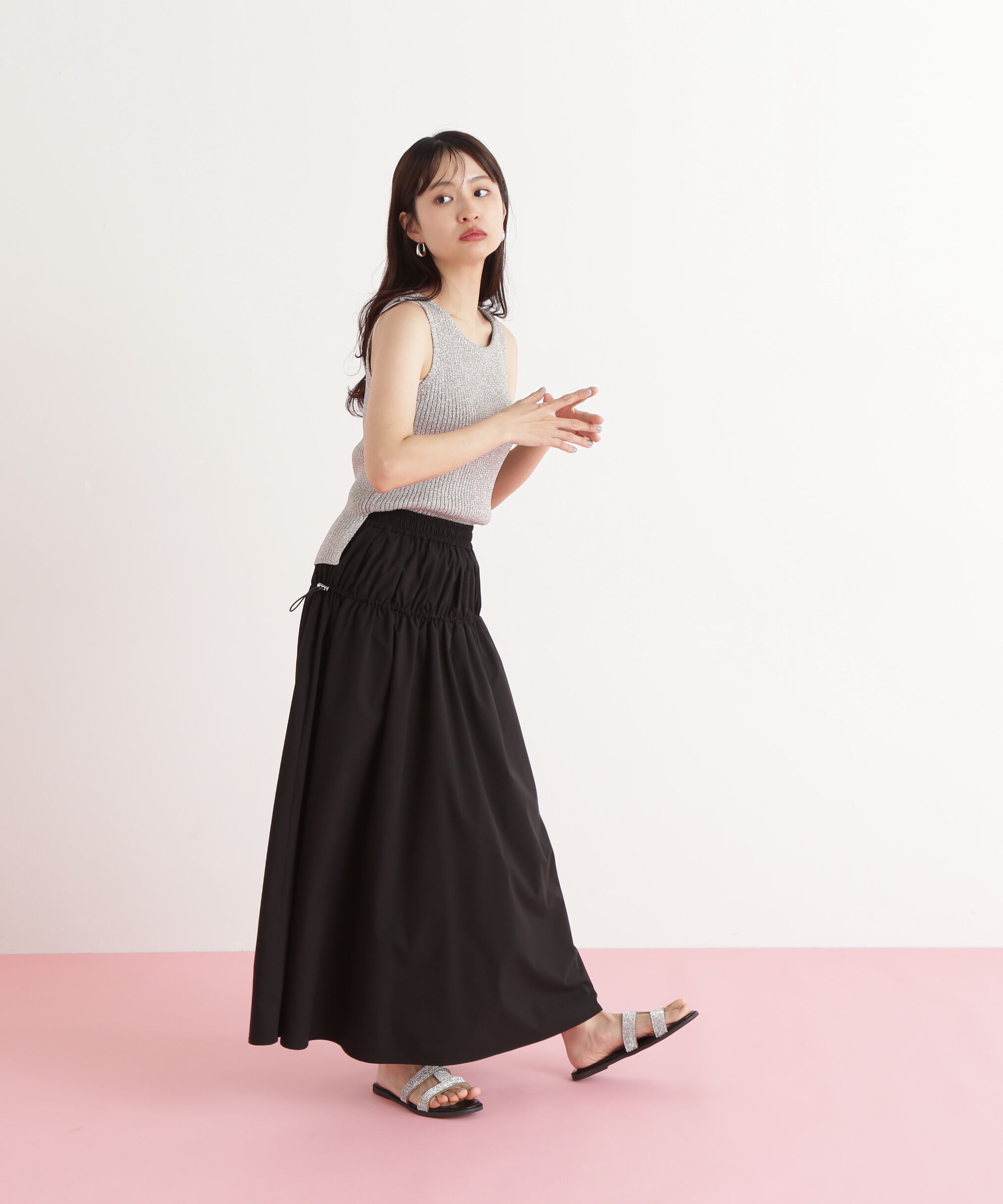  「ドロスト切替スカート」|スカート|