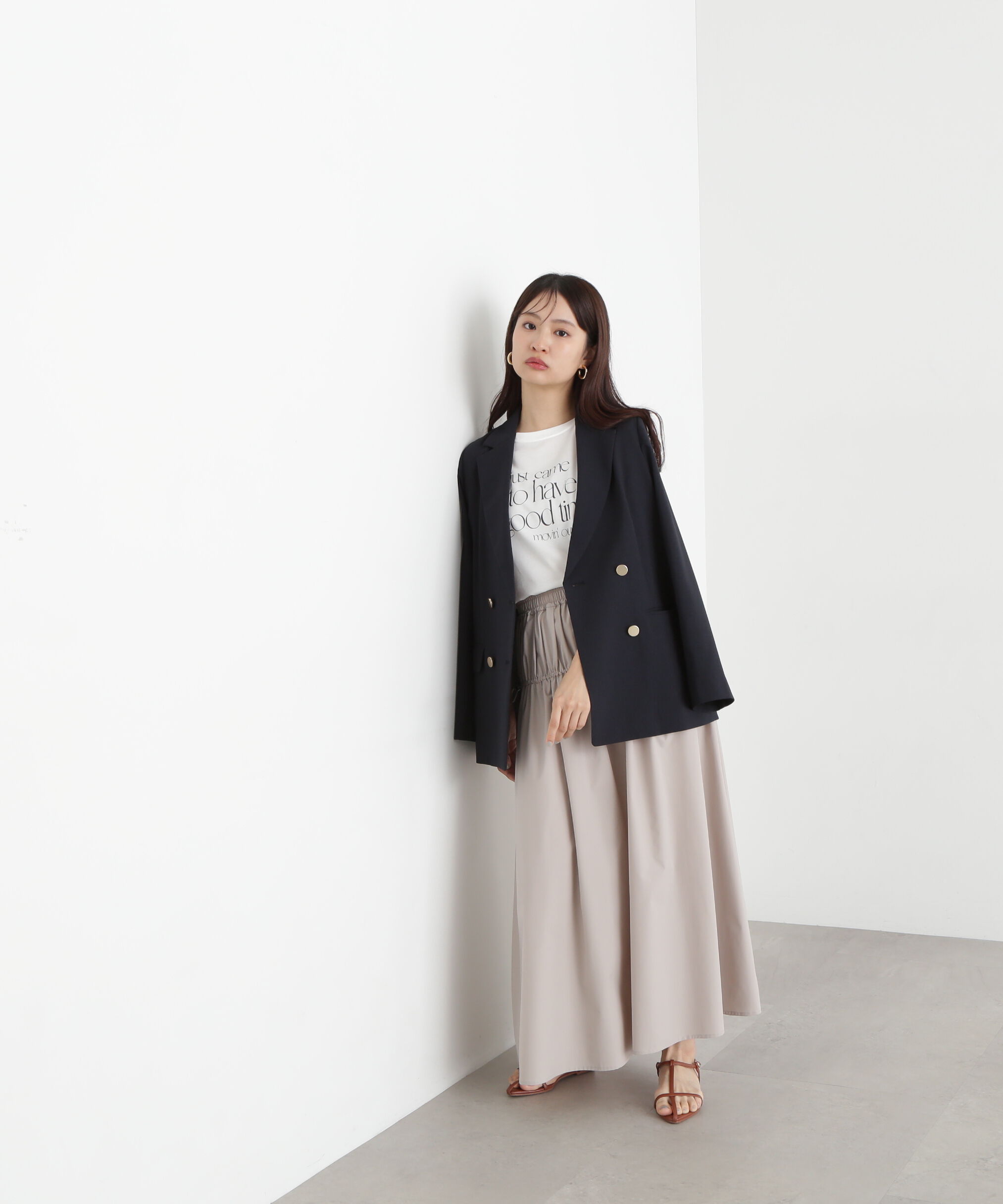  「ドロスト切替スカート」|スカート|