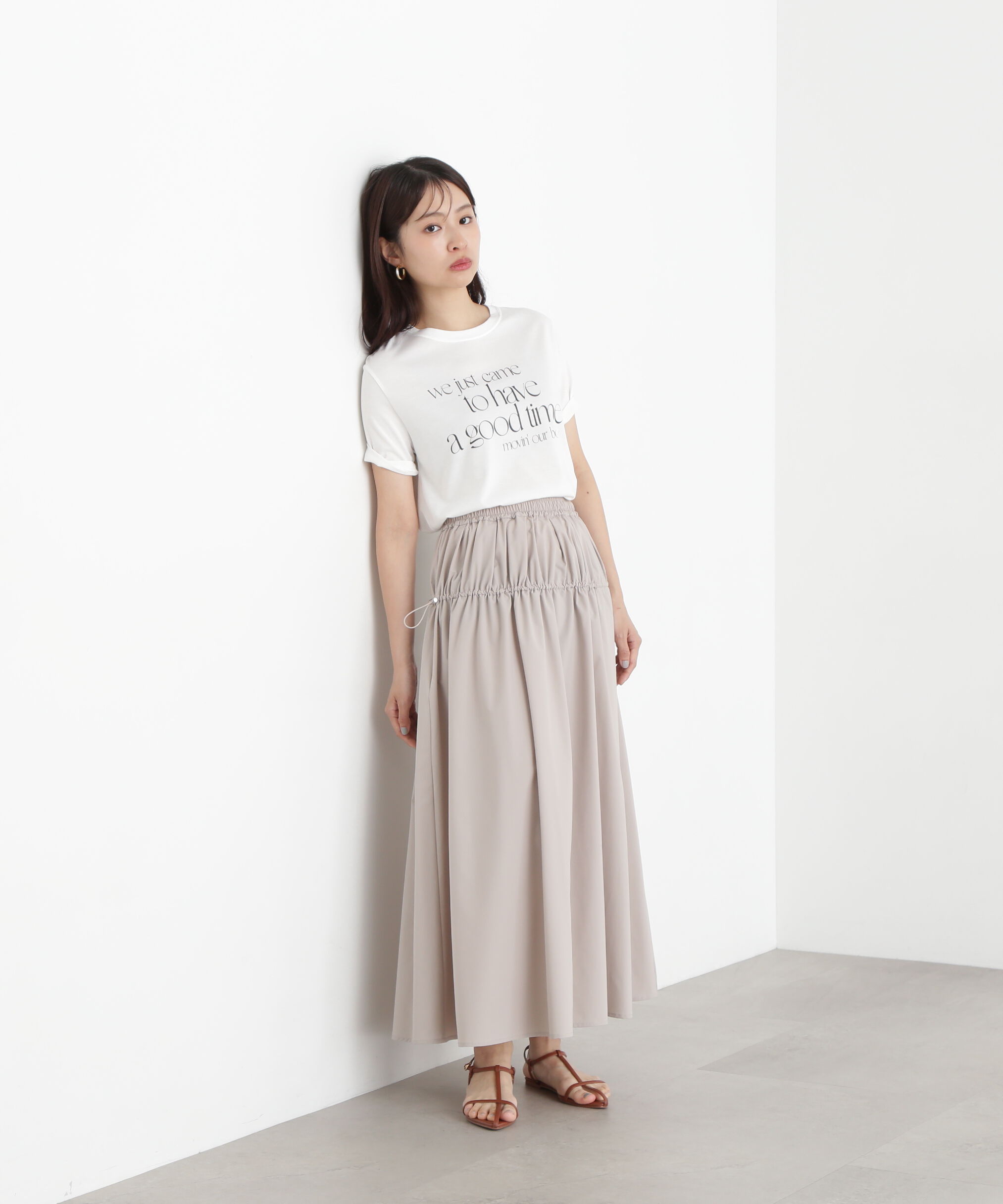  「ドロスト切替スカート」|スカート|