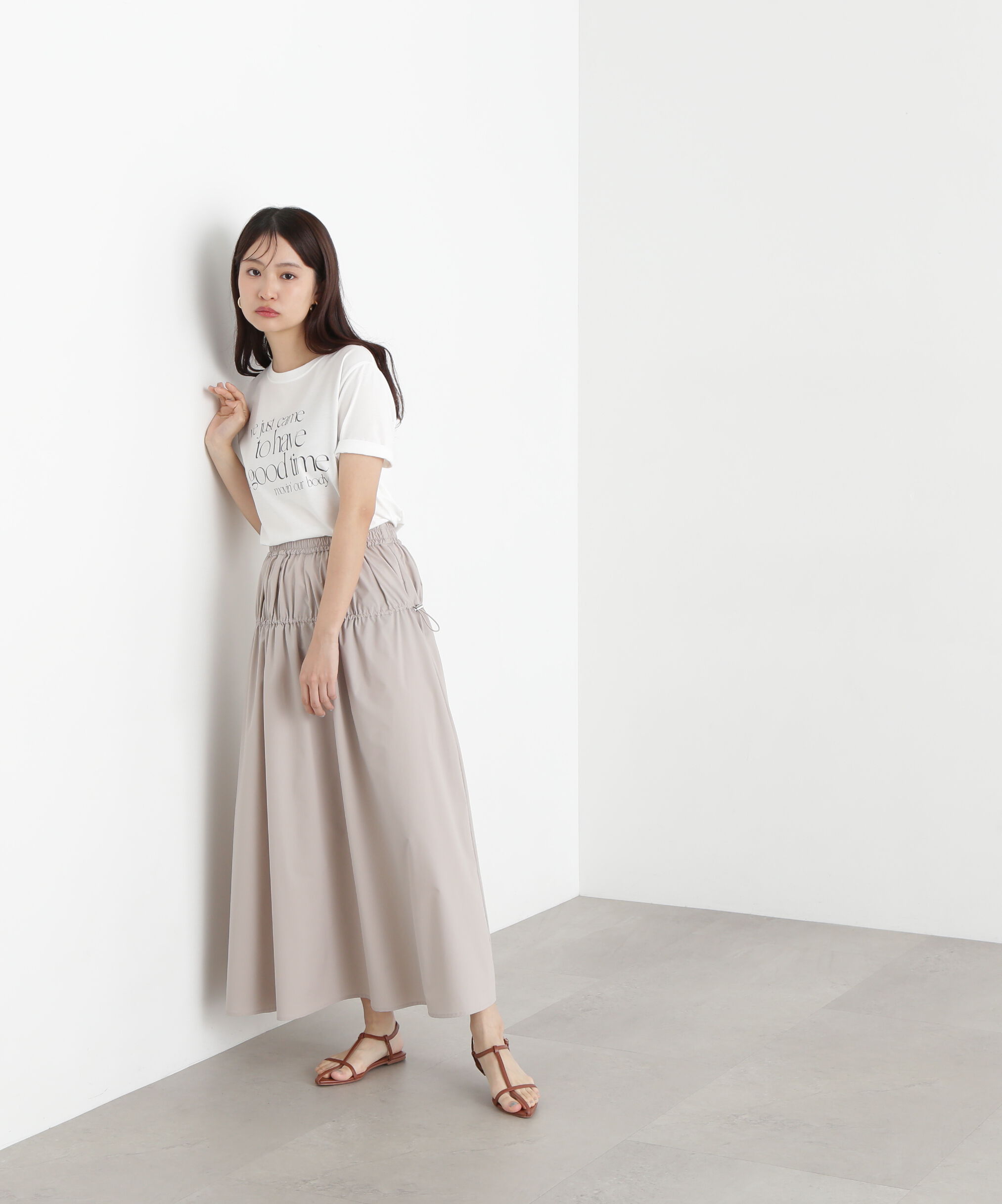  「ドロスト切替スカート」|スカート|