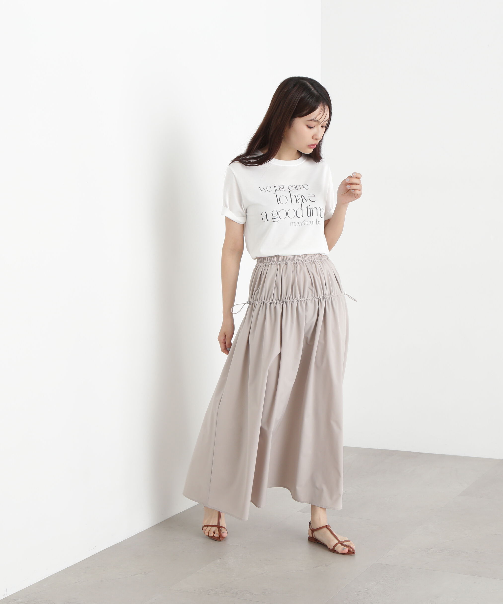  「ドロスト切替スカート」|スカート|