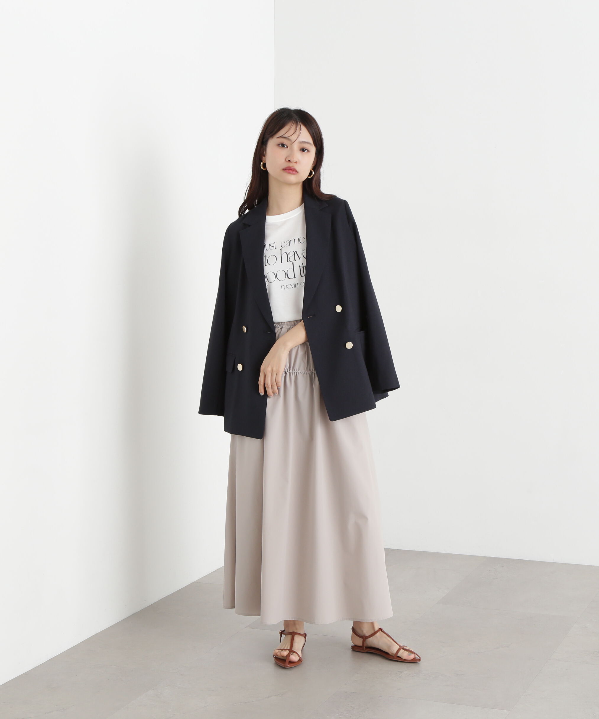  「ドロスト切替スカート」|スカート|