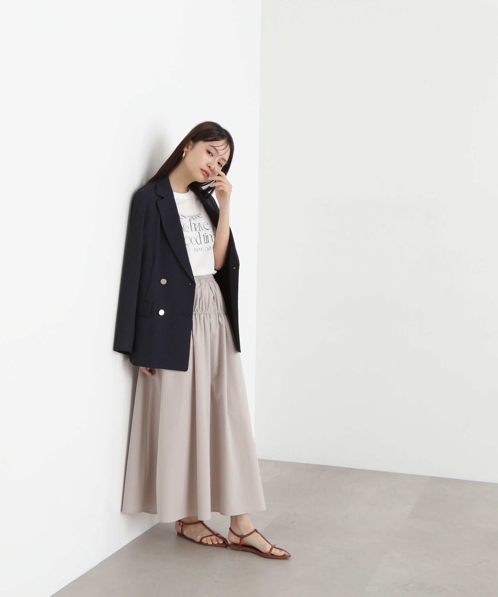  「ドロスト切替スカート」|スカート|