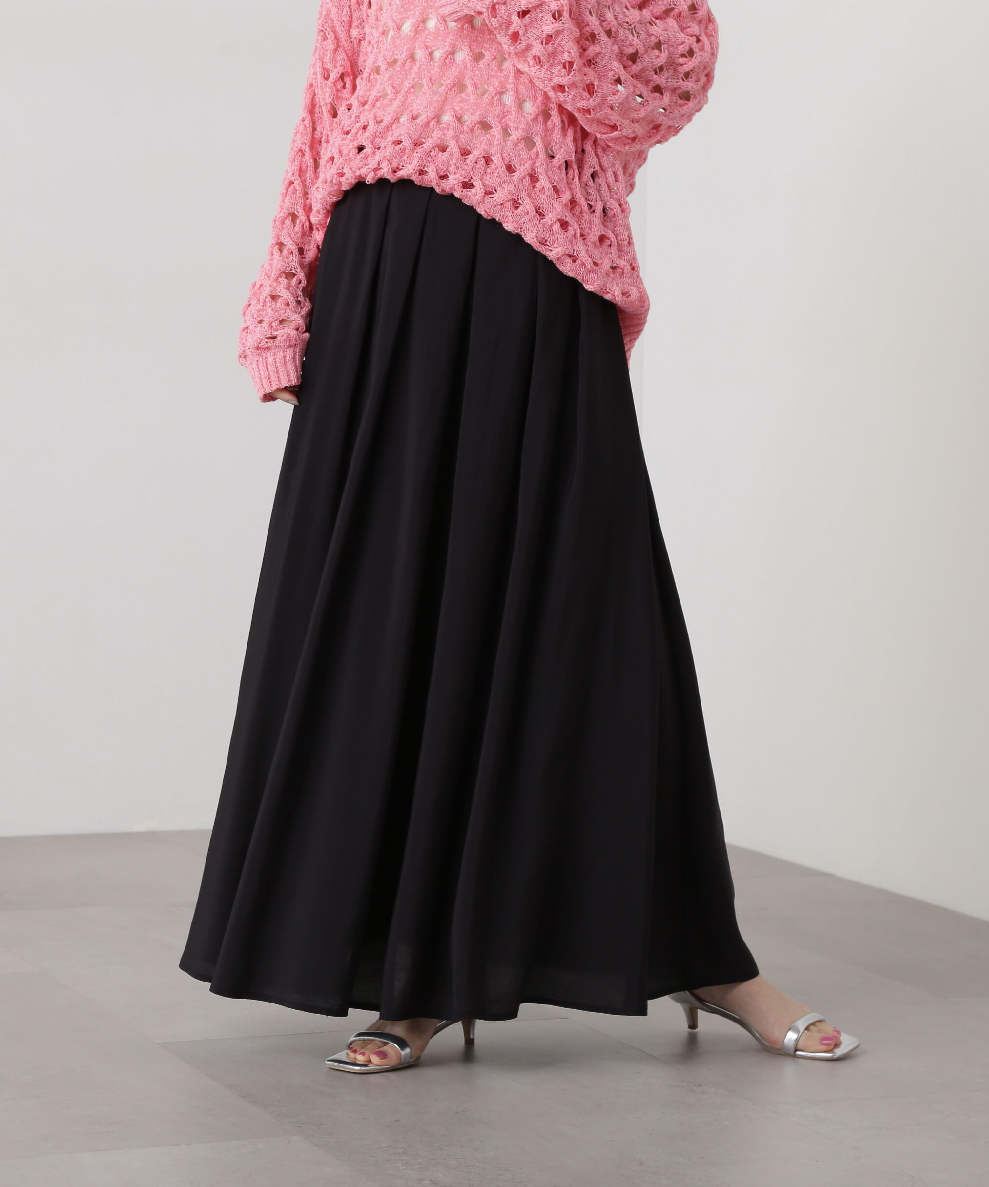  「シアータックフレアスカート」|スカート|ブラック