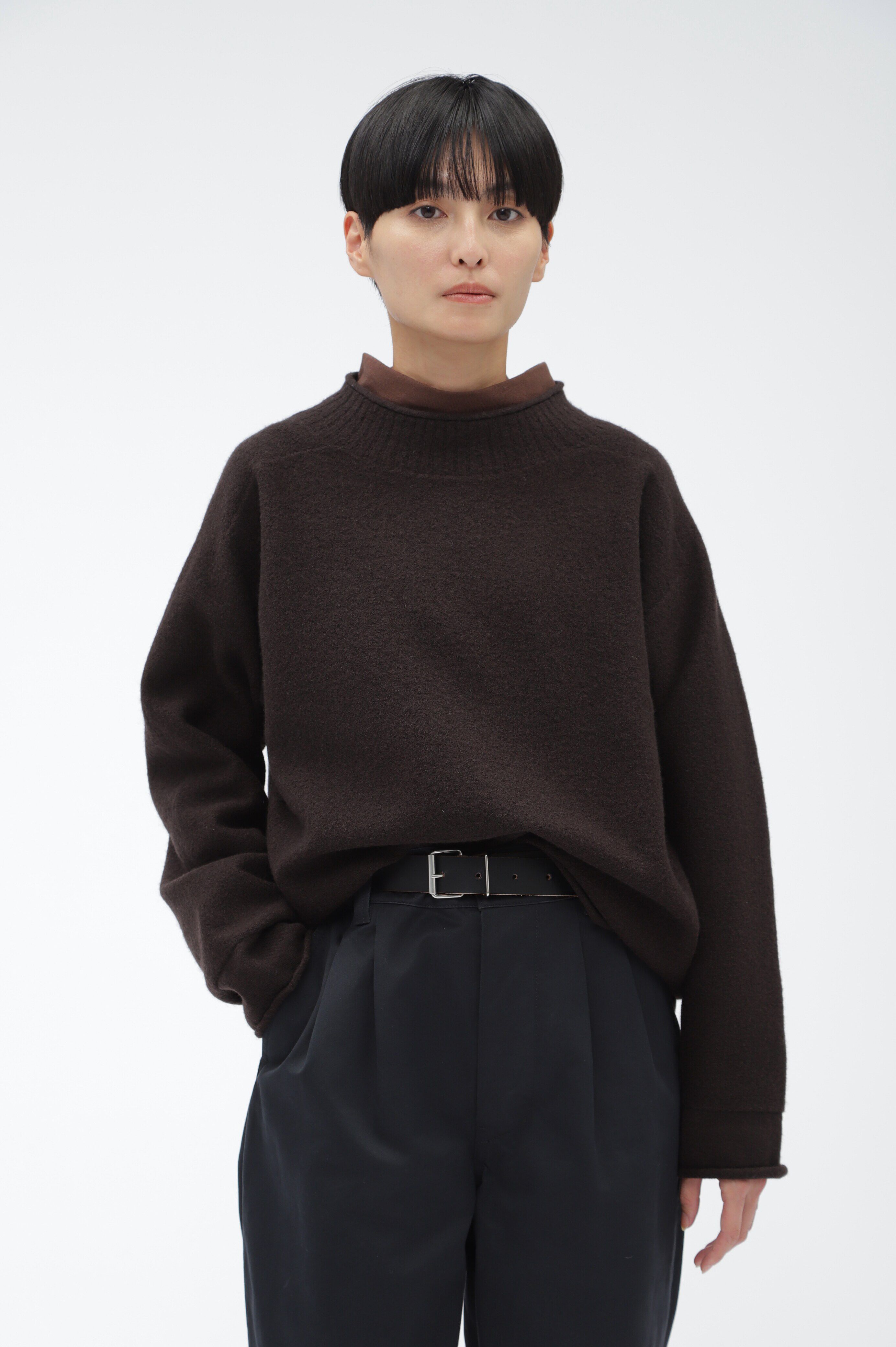 MHL.「FELTED ROUGH WOOL」|ニット・セーター|DARK BROWN2