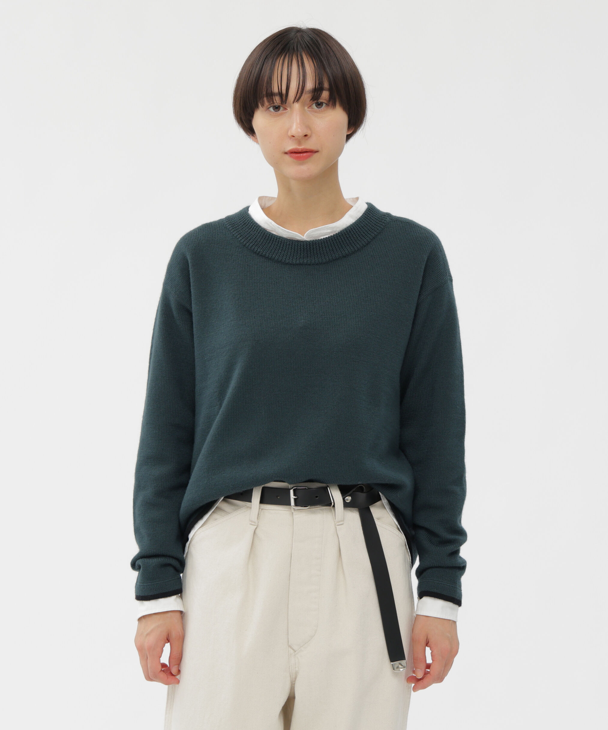 MHL.「PURE WOOL KNITWEAR」|ニット・セーター|MID BLUE3