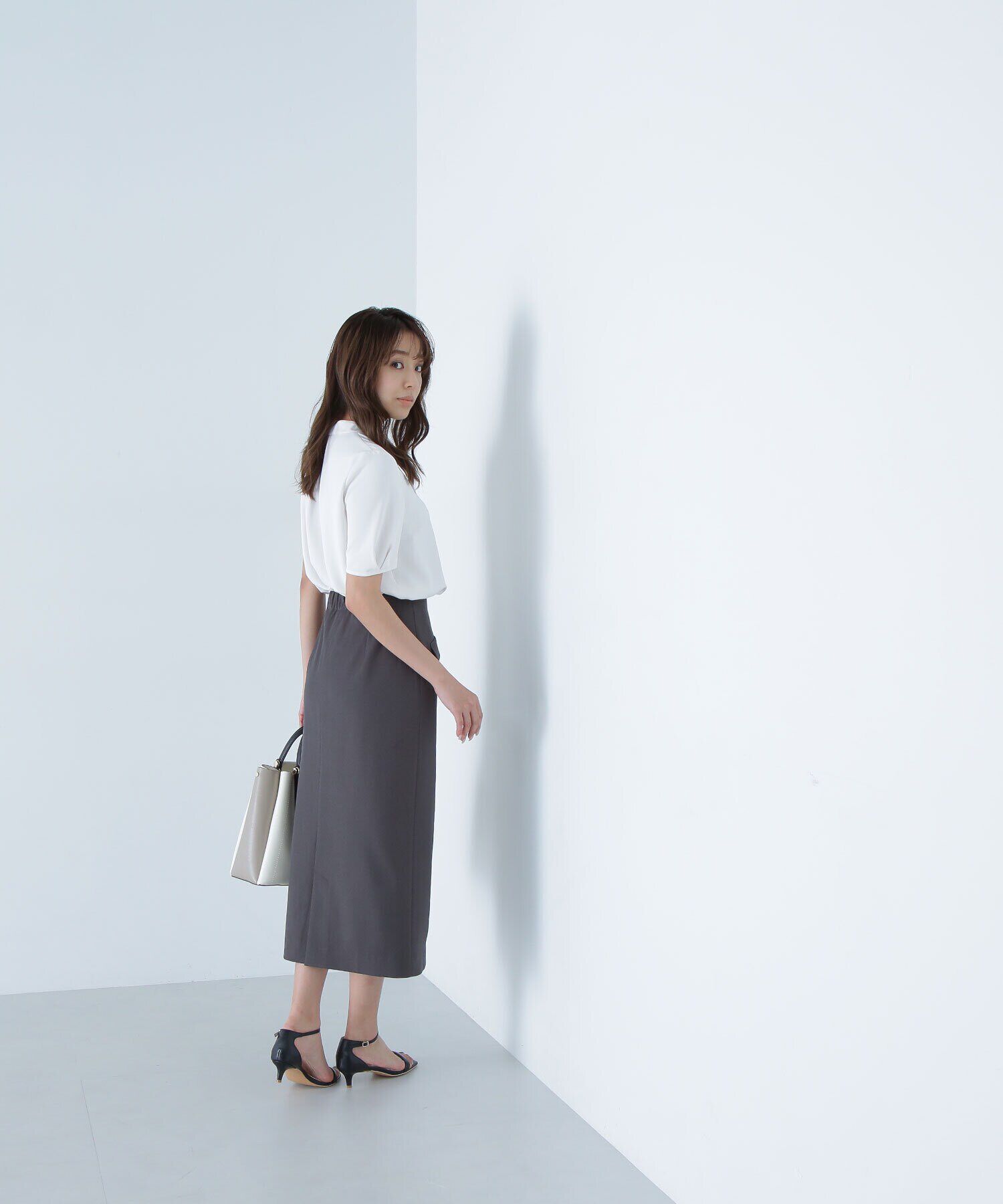  「バイカラーナローボウタイブラウス」|シャツ・ブラウス|