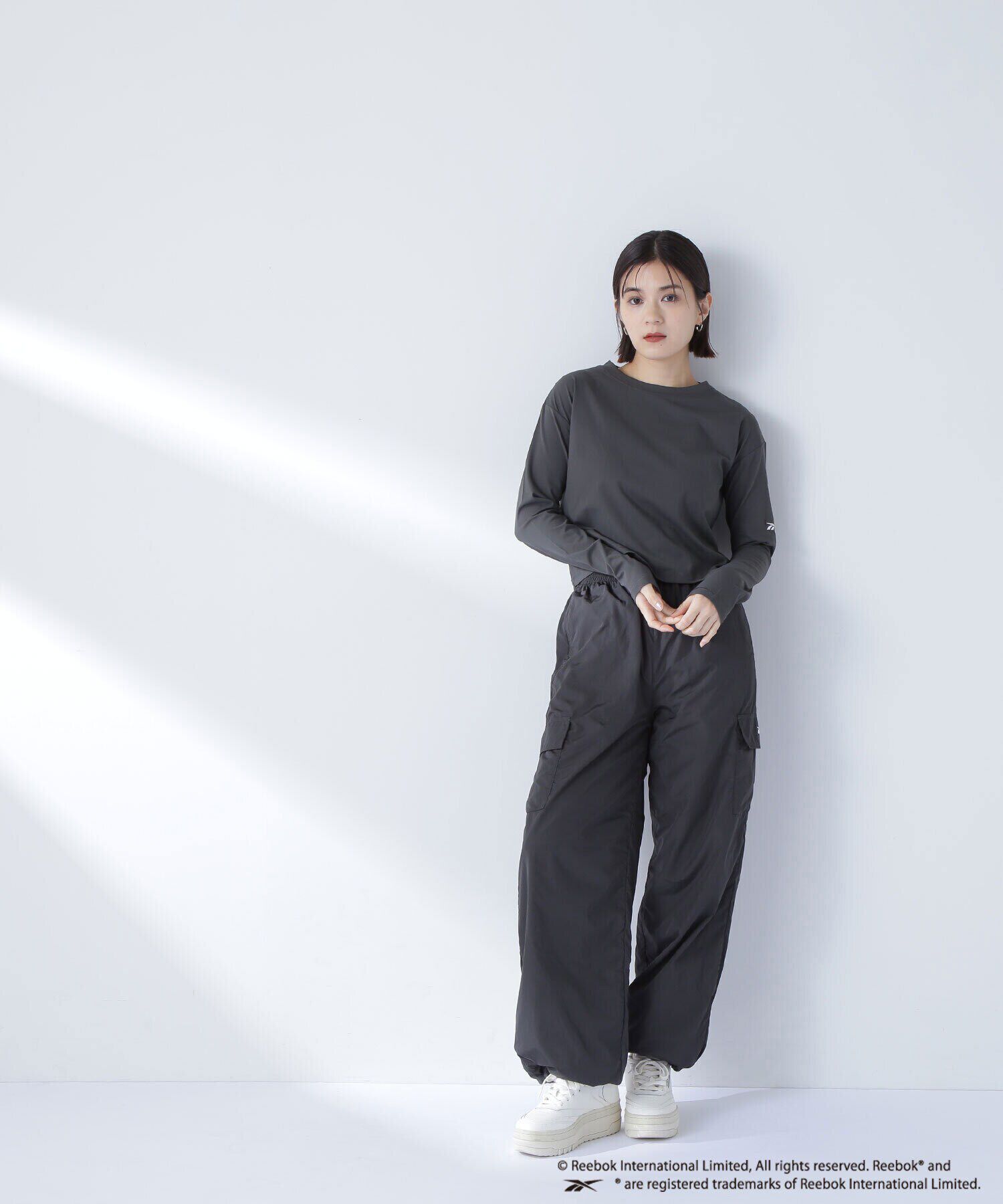  「Reebok テックドライ天竺クロップドトップ」|Tシャツ・カットソー|