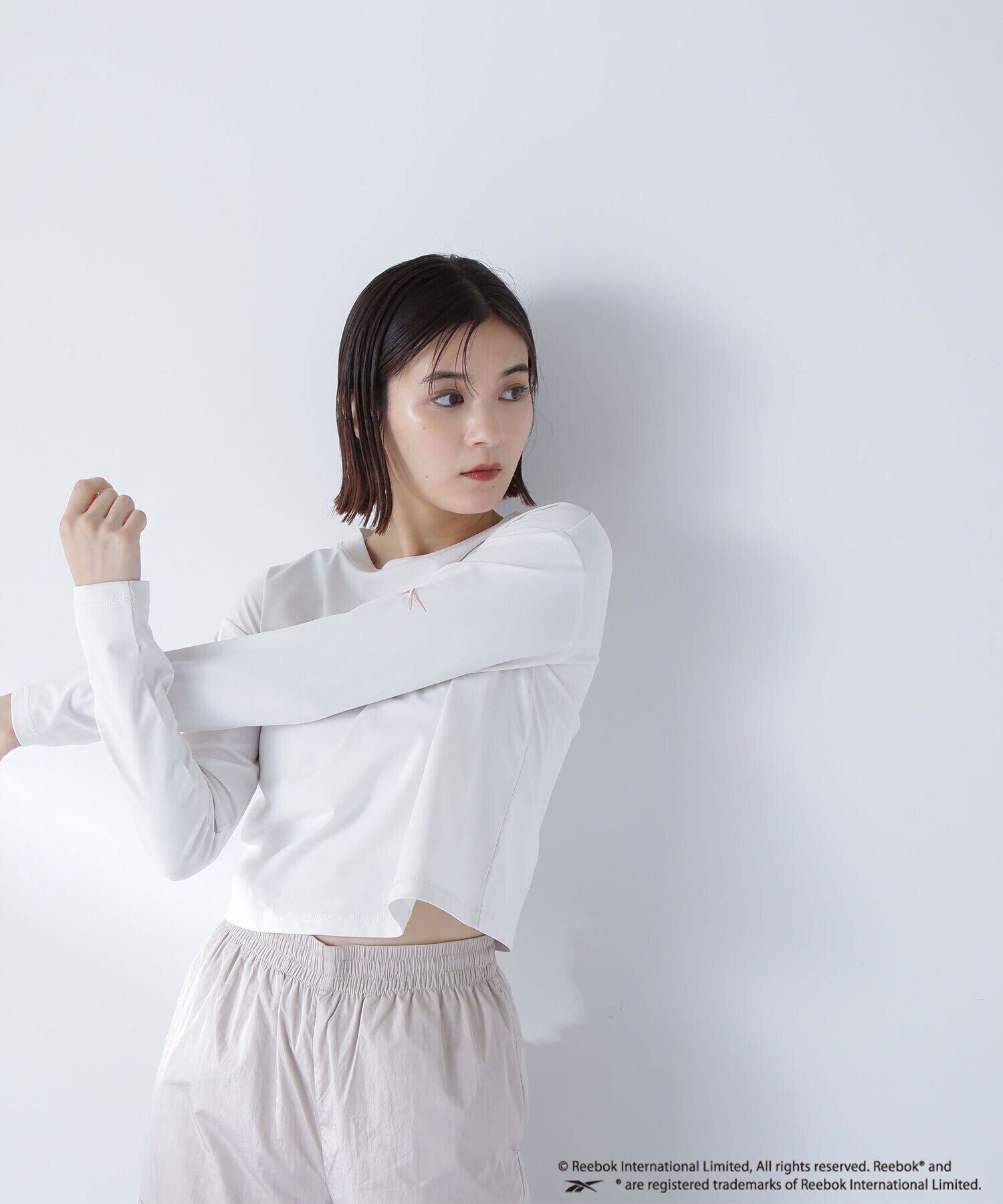  「Reebok テックドライ天竺クロップドトップ」|Tシャツ・カットソー|