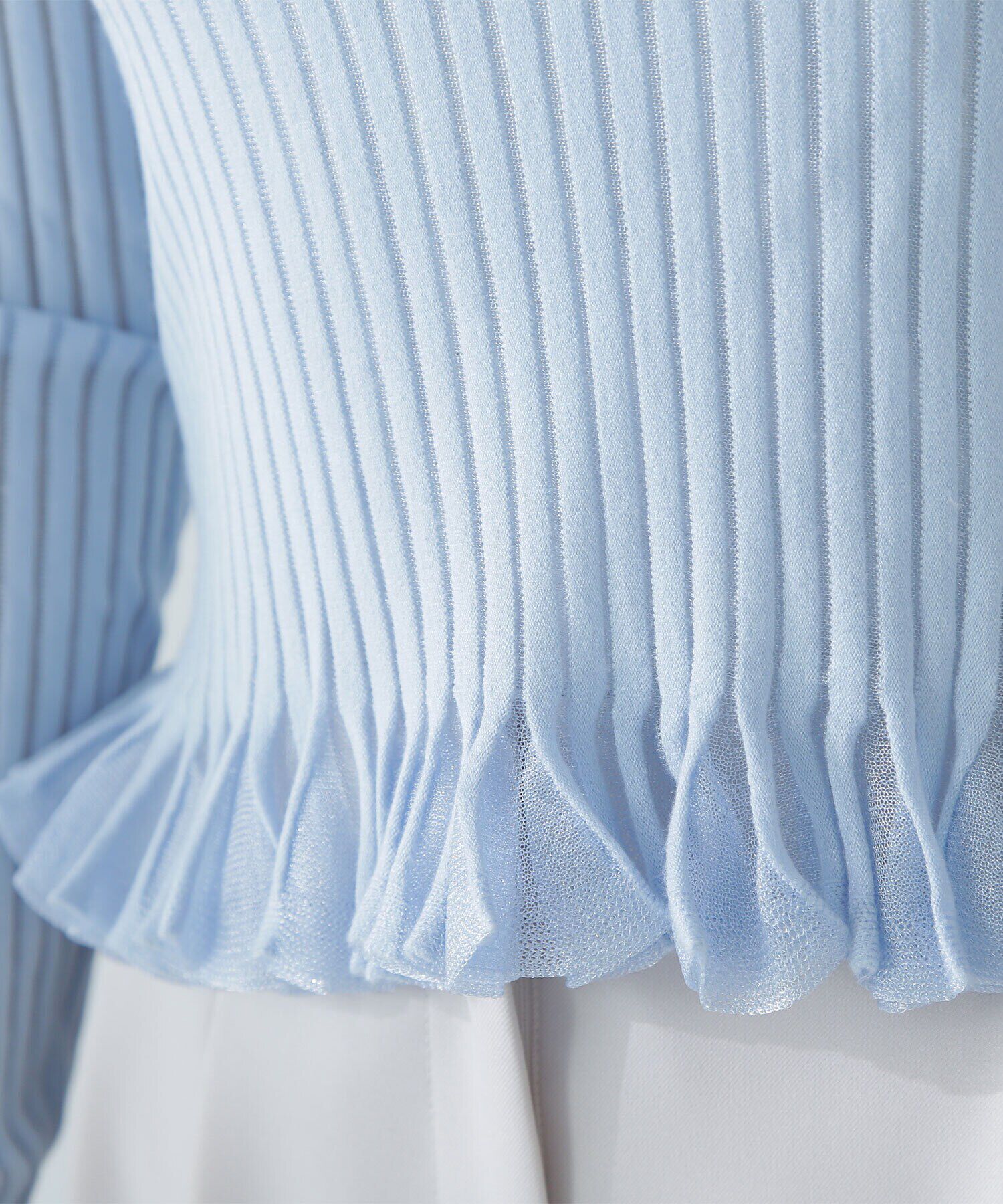  「シアーフリルヘムリブニット」|ニット・セーター|