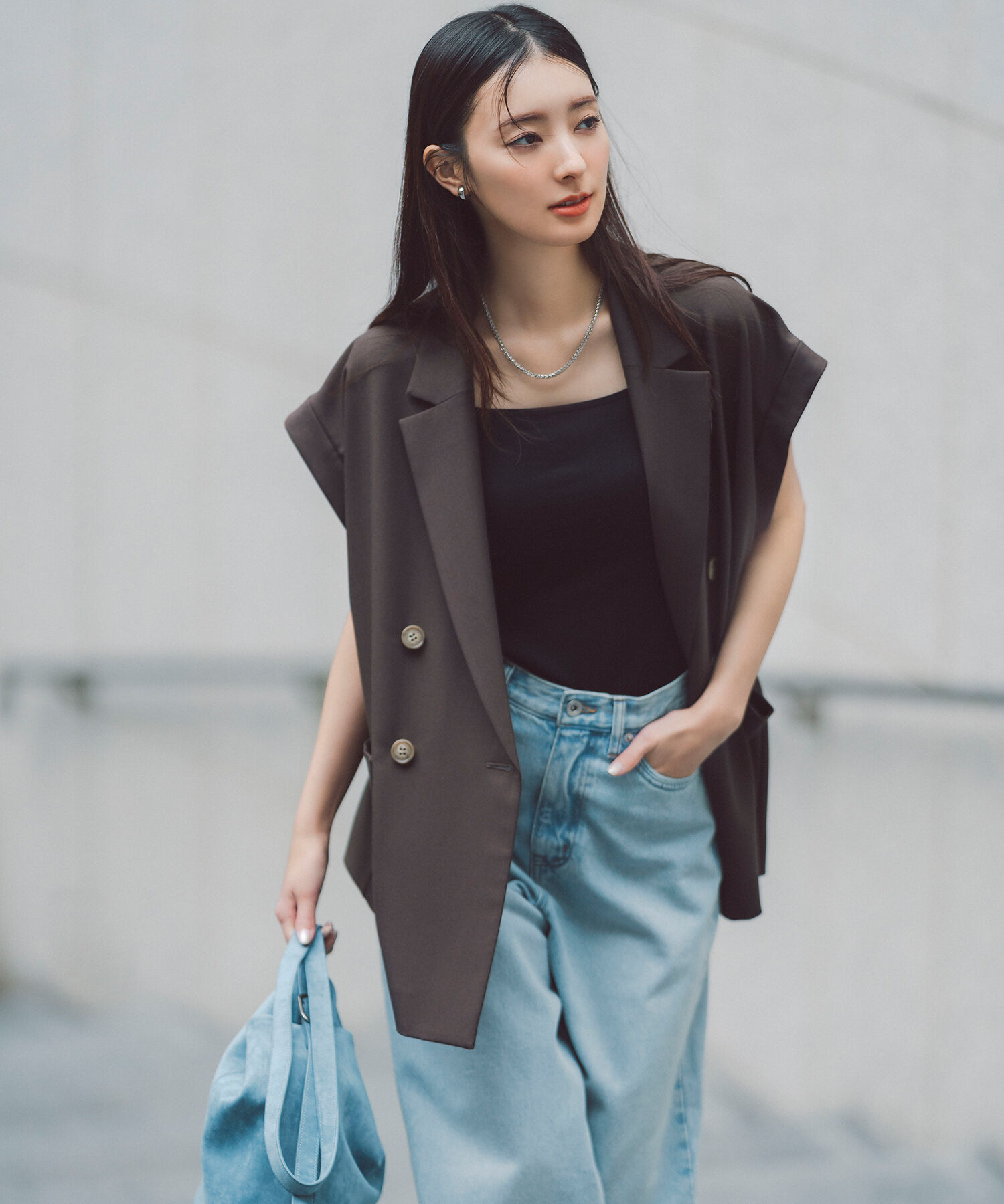  「ダブルブレストボクシージレ」|ブルゾン・スタジャン|ダークブラウ 1