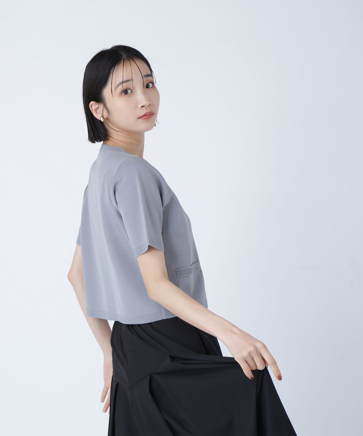  「シルクブレンドカーディガン半袖」|ニット・セーター|