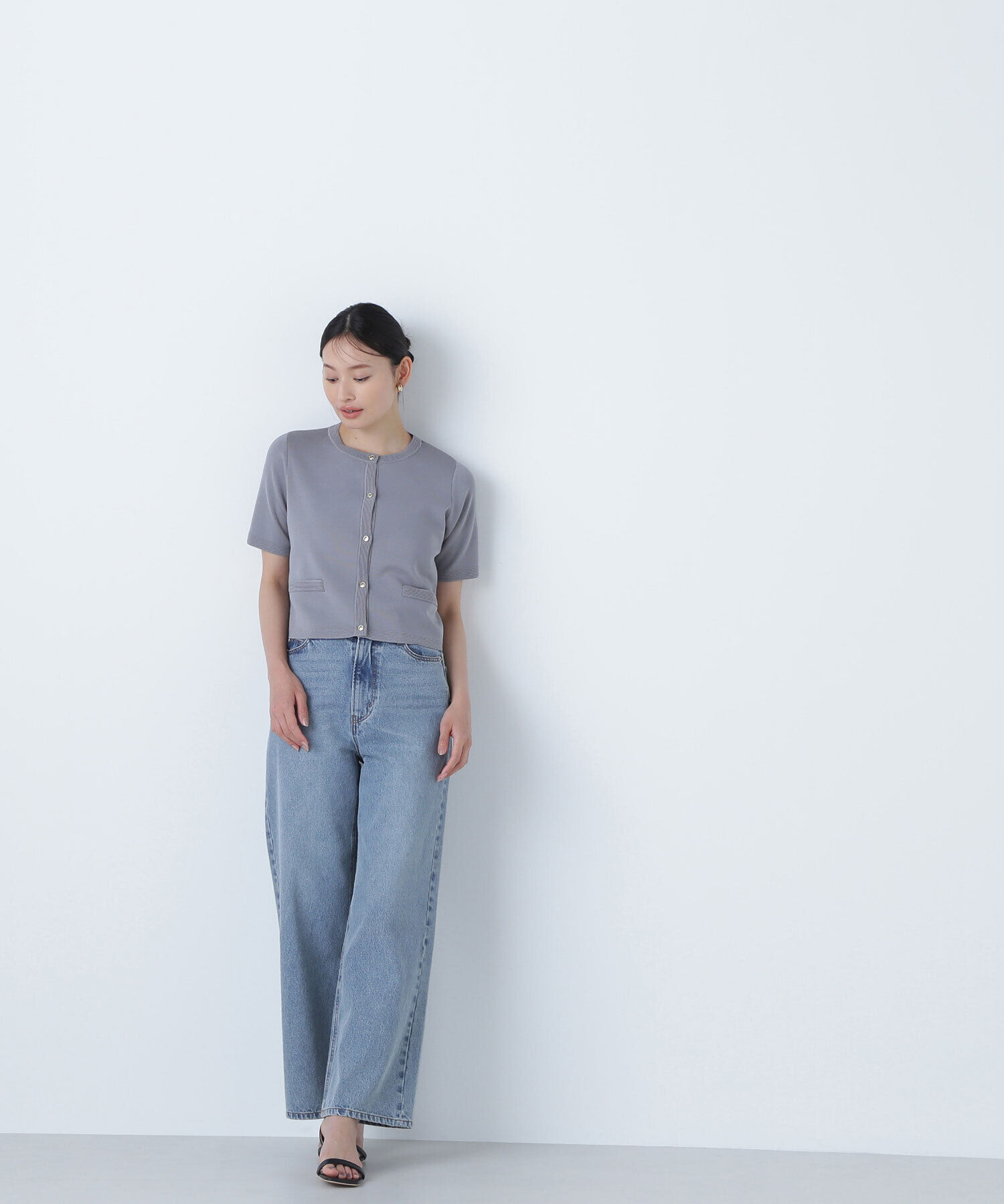  「シルクブレンドカーディガン半袖」|ニット・セーター|