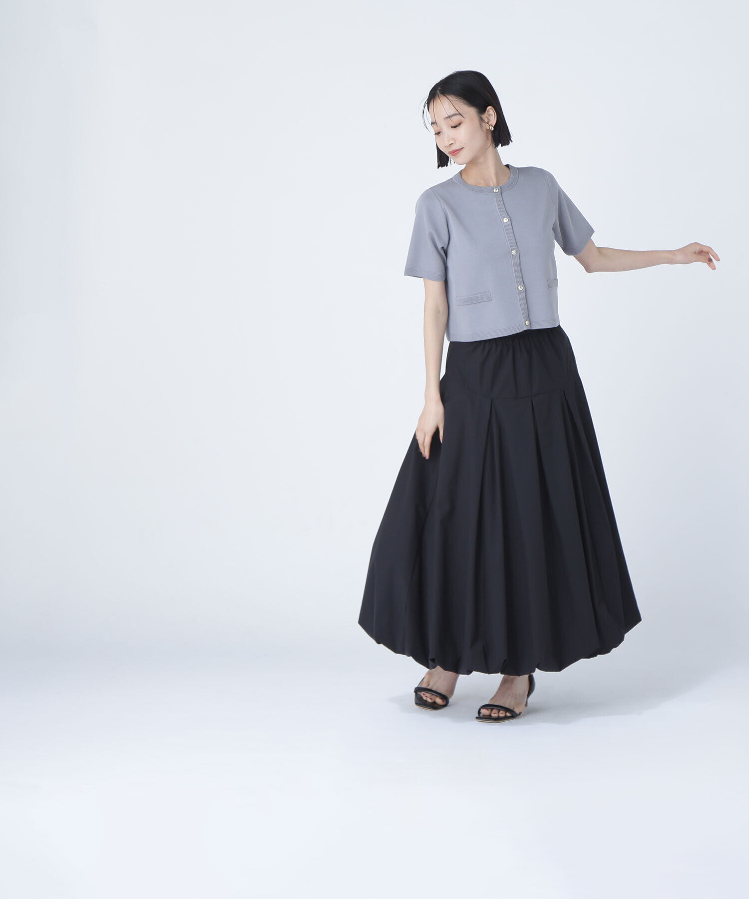  「シルクブレンドカーディガン半袖」|ニット・セーター|