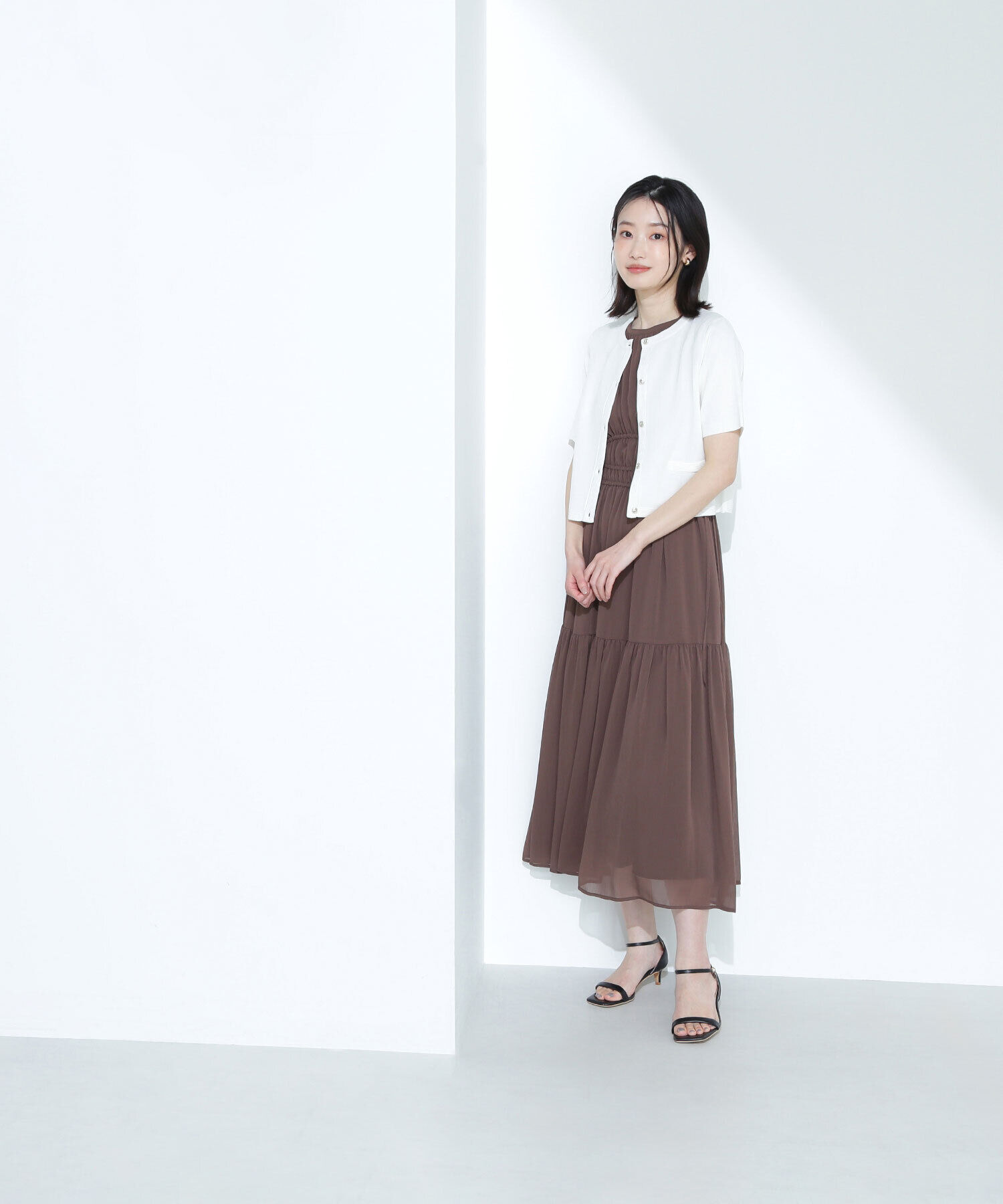  「シルクブレンドカーディガン半袖」|ニット・セーター|