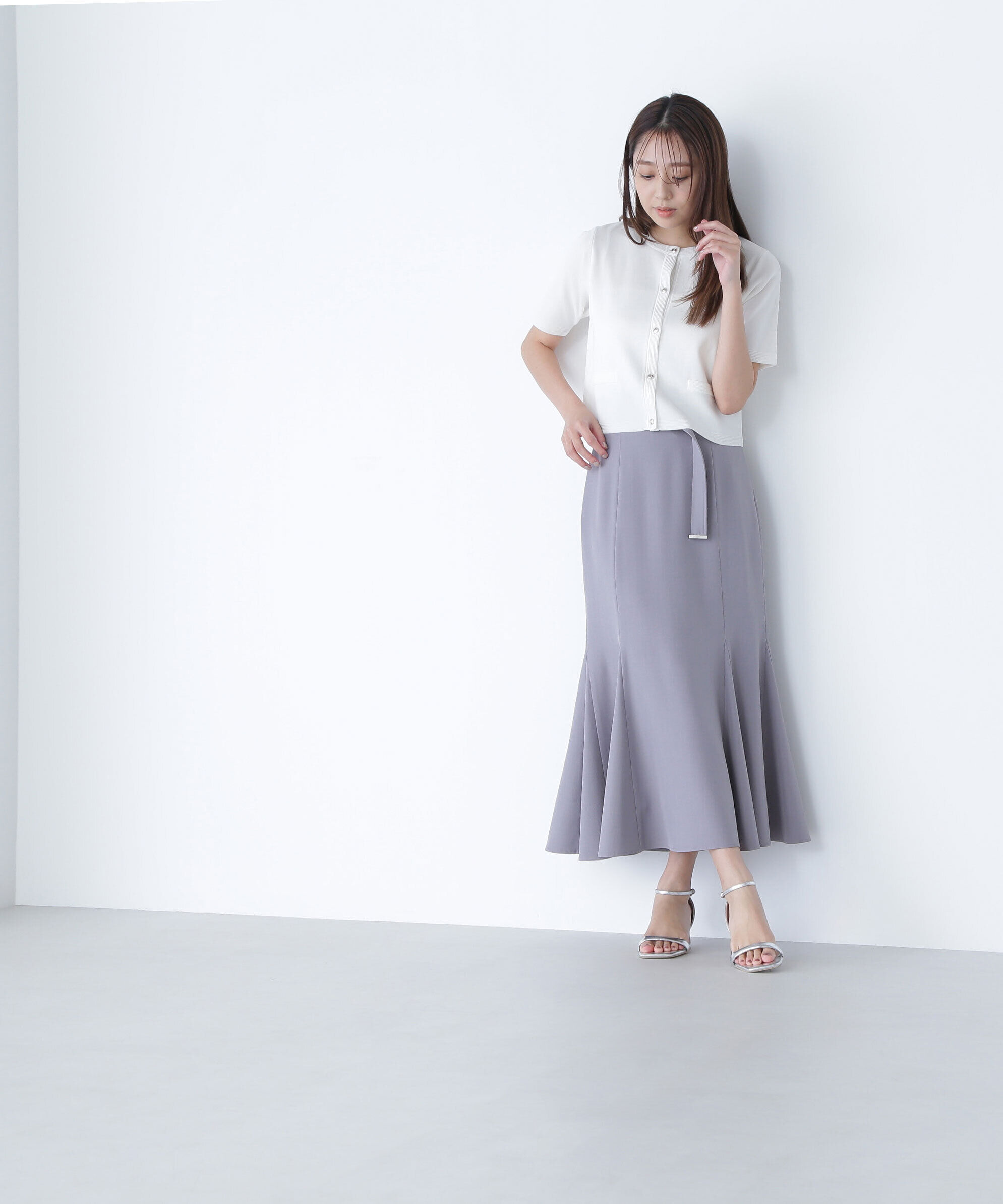  「シルクブレンドカーディガン半袖」|ニット・セーター|