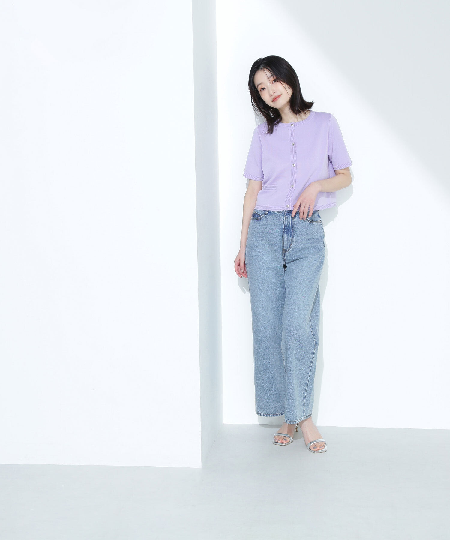  「シルクブレンドカーディガン半袖」|ニット・セーター|