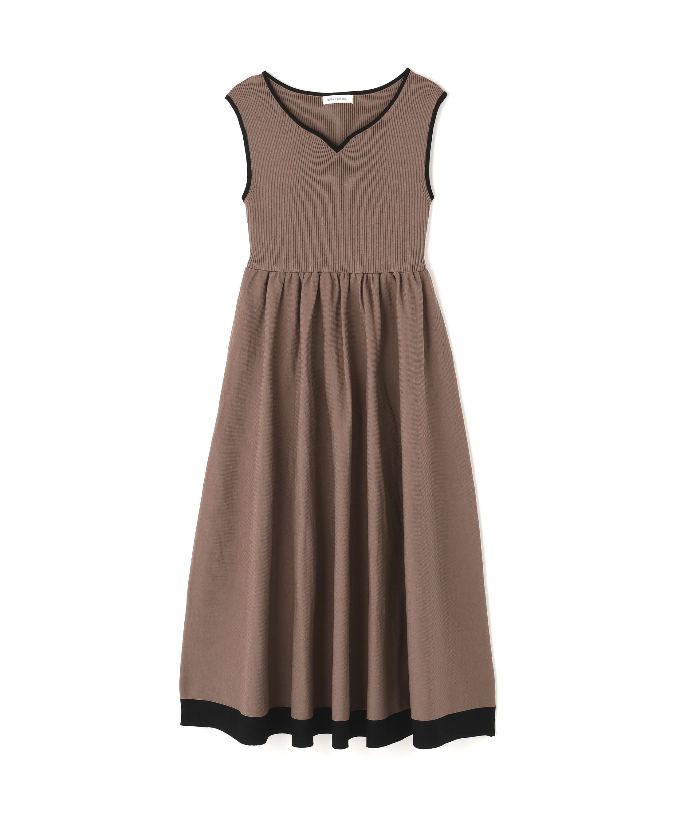  「バイカラーニュアンスネックニットワンピース」|ワンピース|