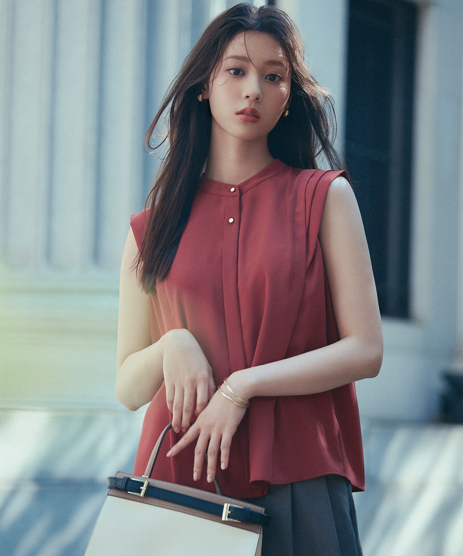  「デザインショルダーブラウス」|シャツ・ブラウス|ブリックレッ