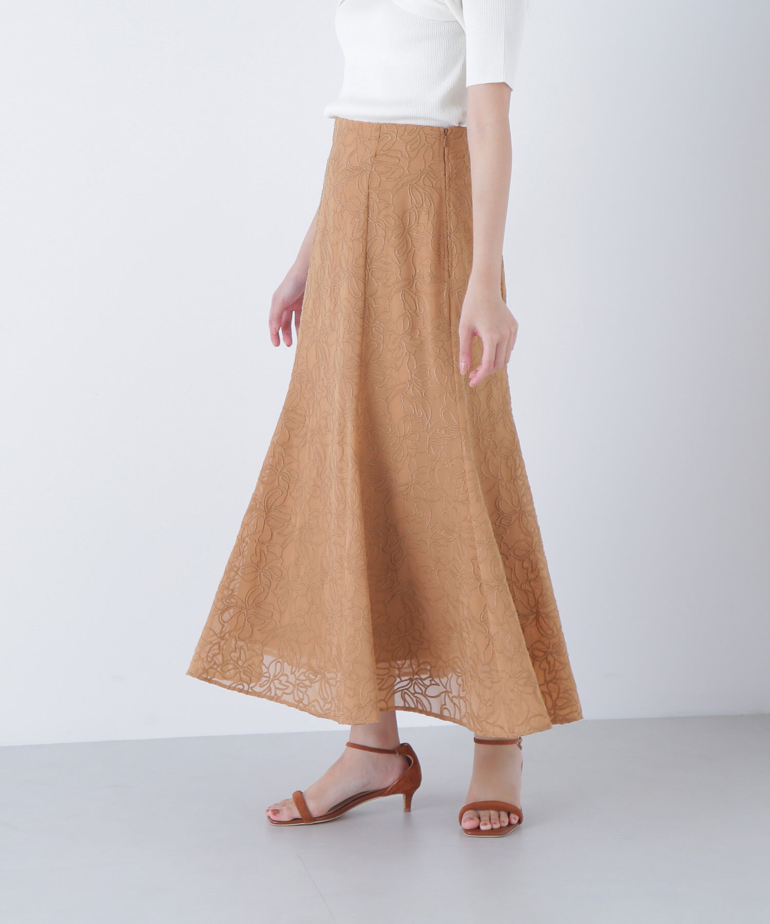  「フラワー刺繍マーメイドスカート」|スカート|
