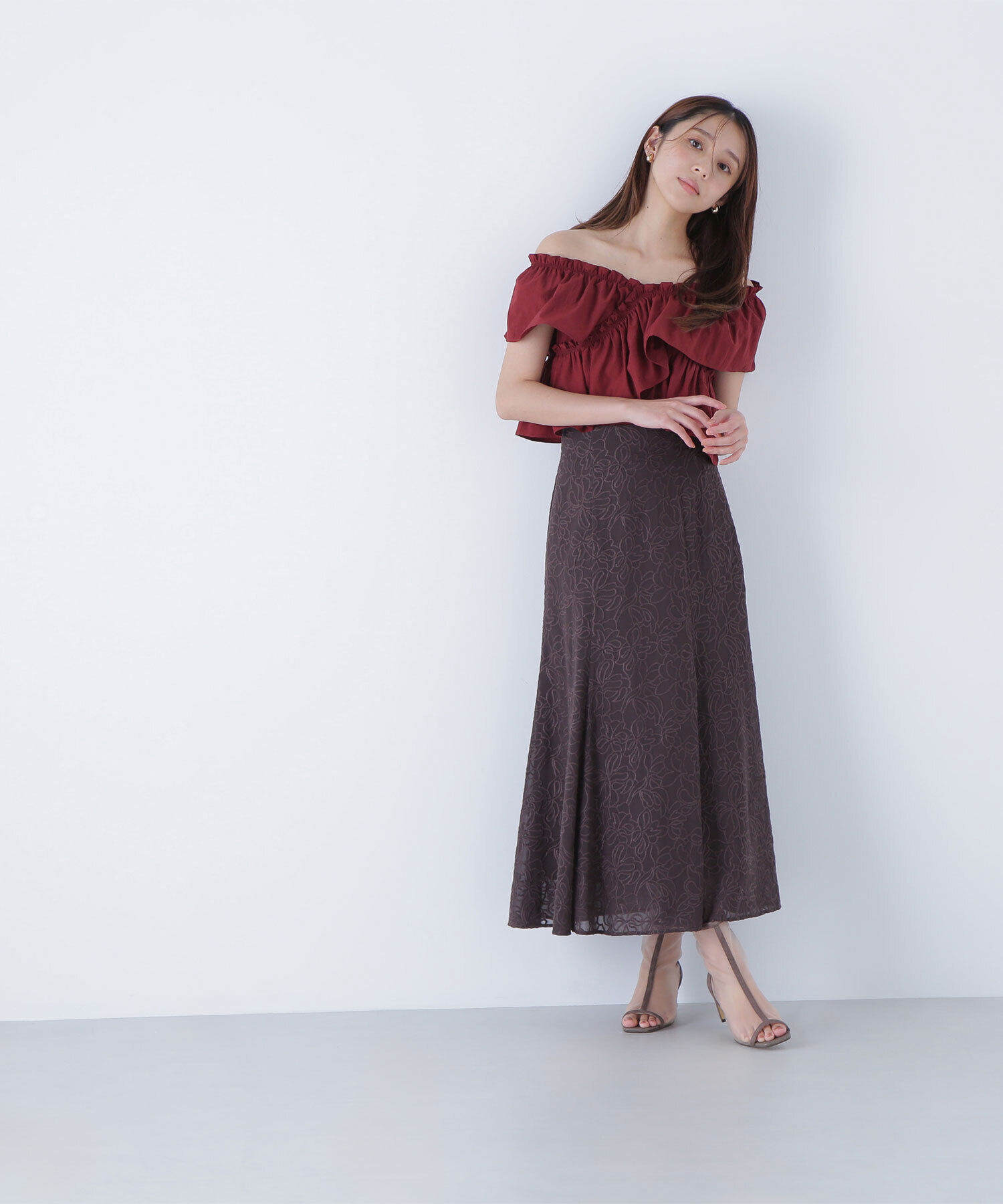  「フラワー刺繍マーメイドスカート」|スカート|