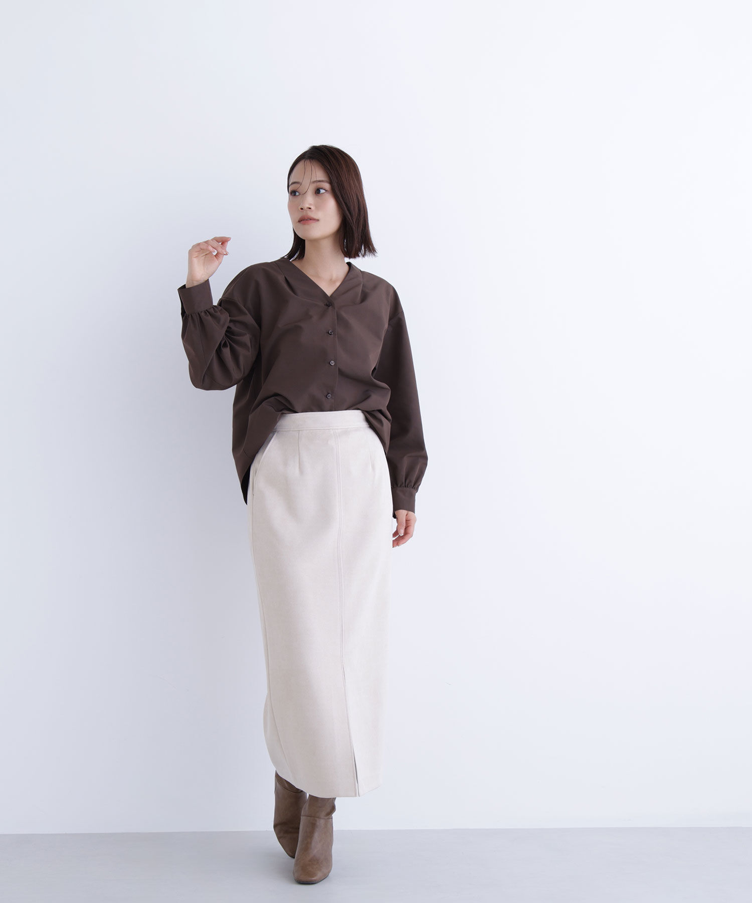  「フェイクスエードシリーズ スリットスカート」|スカート|